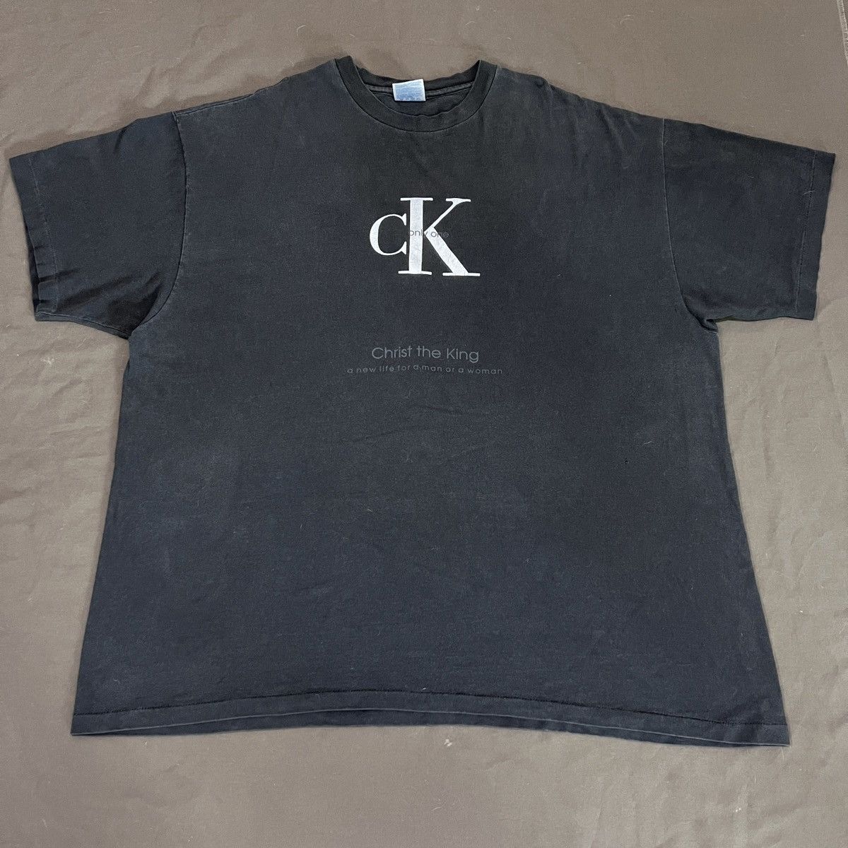 Hanes × Vintage Vintage 90s CK Christ Bible Holy God Jesus Faded Oversized Size US XXL / EU 58 / 5 - 2 Thumbnail