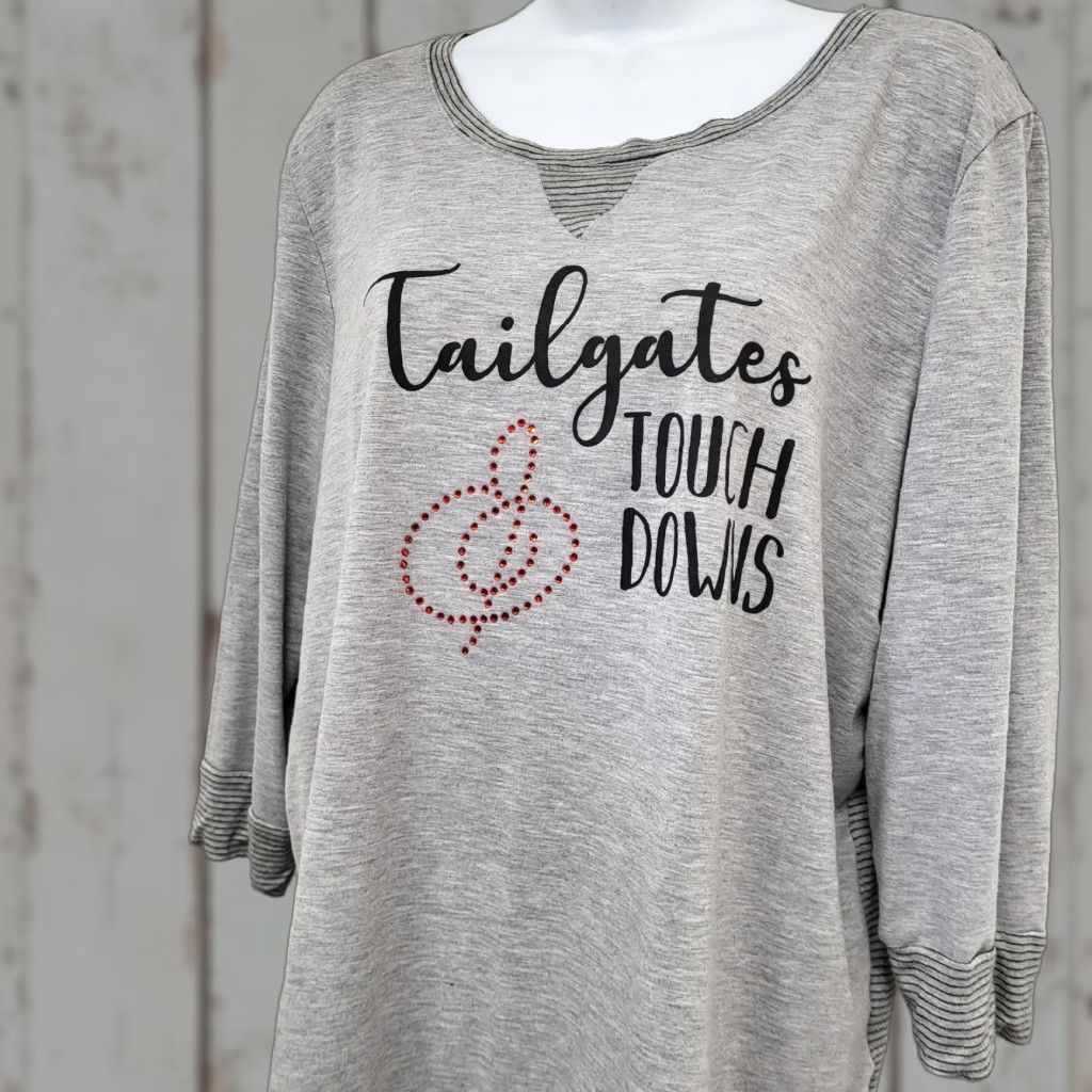 Vintage Leo & Nicole Shirt Woman's Large Gray Tail Gates and Touch Downs Football Shirt Women Football Size L / US 10 / IT 46 - 1 Thumbnail