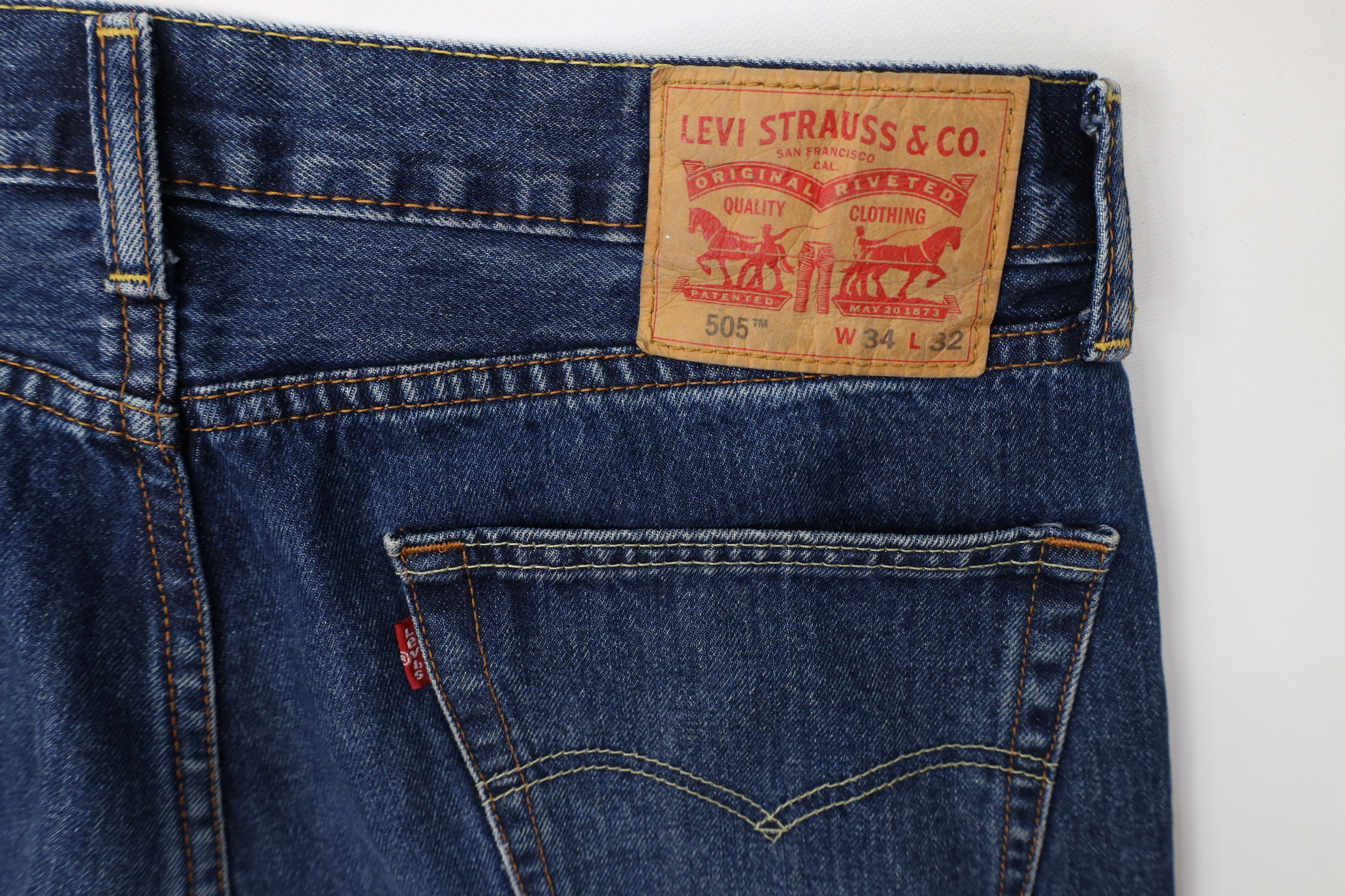 Levi's Vintage Y2K Levis 505 Regular Straight Leg Denim Jeans Blue Size US 34 / EU 50 - 12 Thumbnail