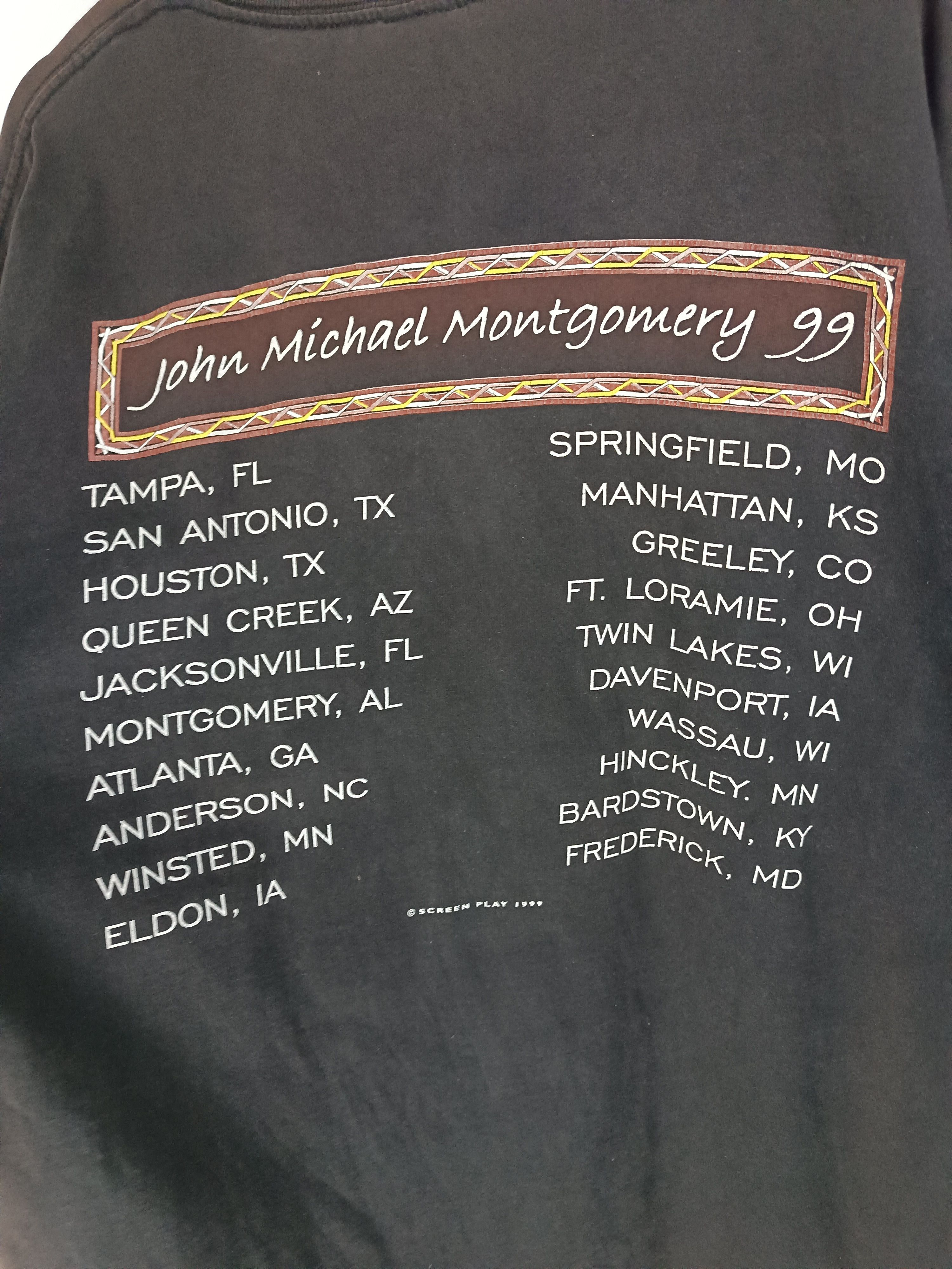 Vintage THRASHED FADED VINTAGE '99 JOHN MICHAEL MONTGOMERY TOUR TEE Size US XL / EU 56 / 4 - 14 Thumbnail