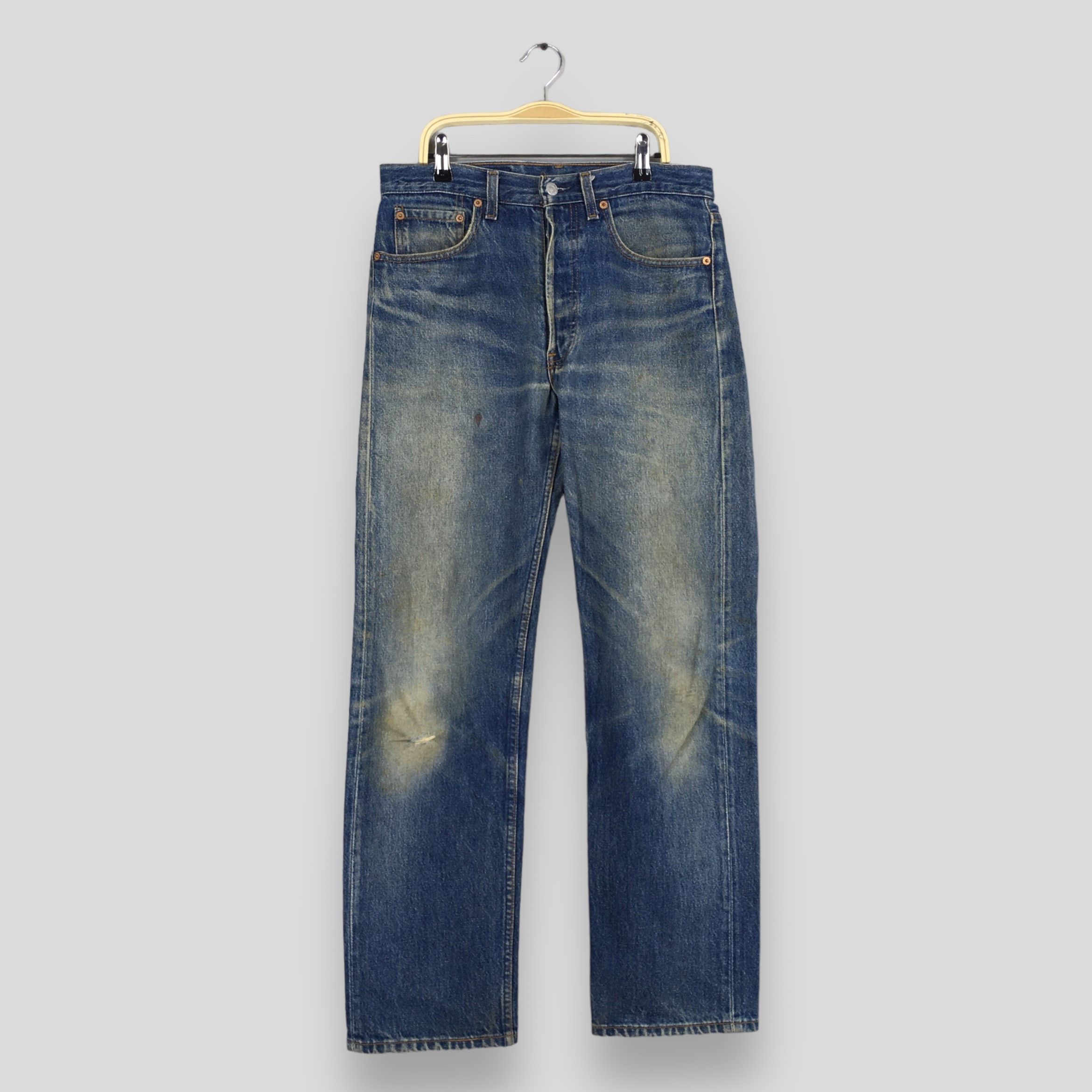 Size 30x29.5 Vintage 90s Levi's 501 Faded Blue Jeans