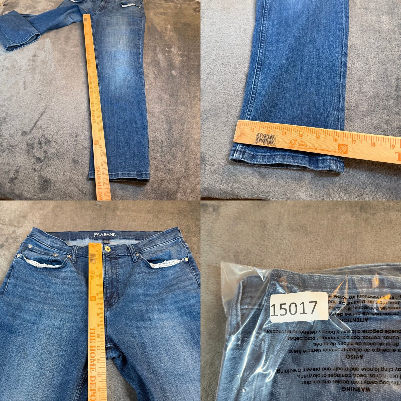 Denime JOS A BANK Slim Fit Jeans Denim Pants Casual Comfort Mens 36x32 Blue Straight Jeans Mens Slim Fit Casual Denim Topwear Size US 36 / EU 52 - 8 Thumbnail