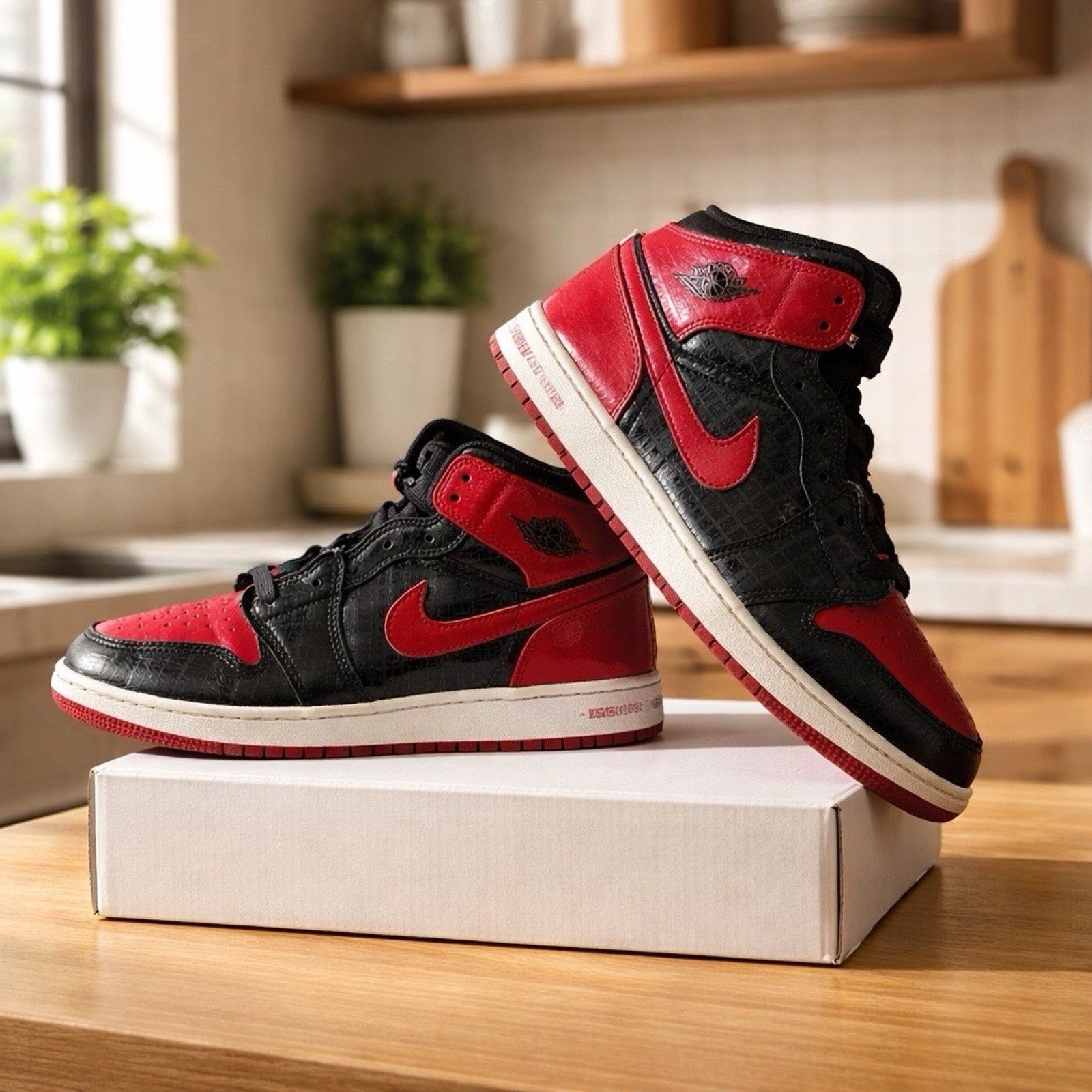 Jordan Brand Nike Air Jordan 1 Mid SS "BRED TEXT" Bred DM9650-001 Size US 6.5 / IT 36.5 - 1 Thumbnail