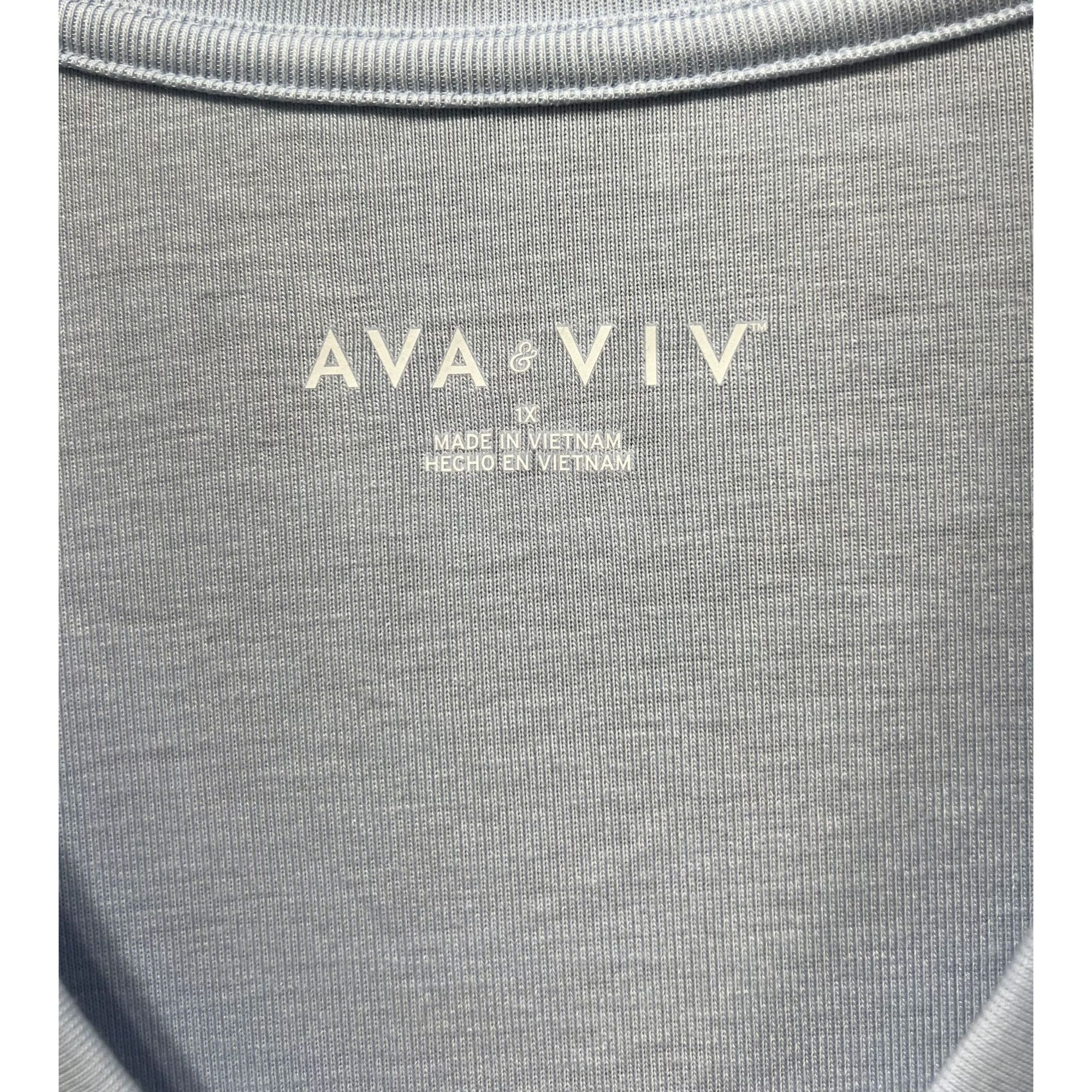 Other Ava & Viv - Women's Long Sleeve V-Neck T-Shirt - Light Blue Size XL / US 12-14 / IT 48-50 - 11 Thumbnail
