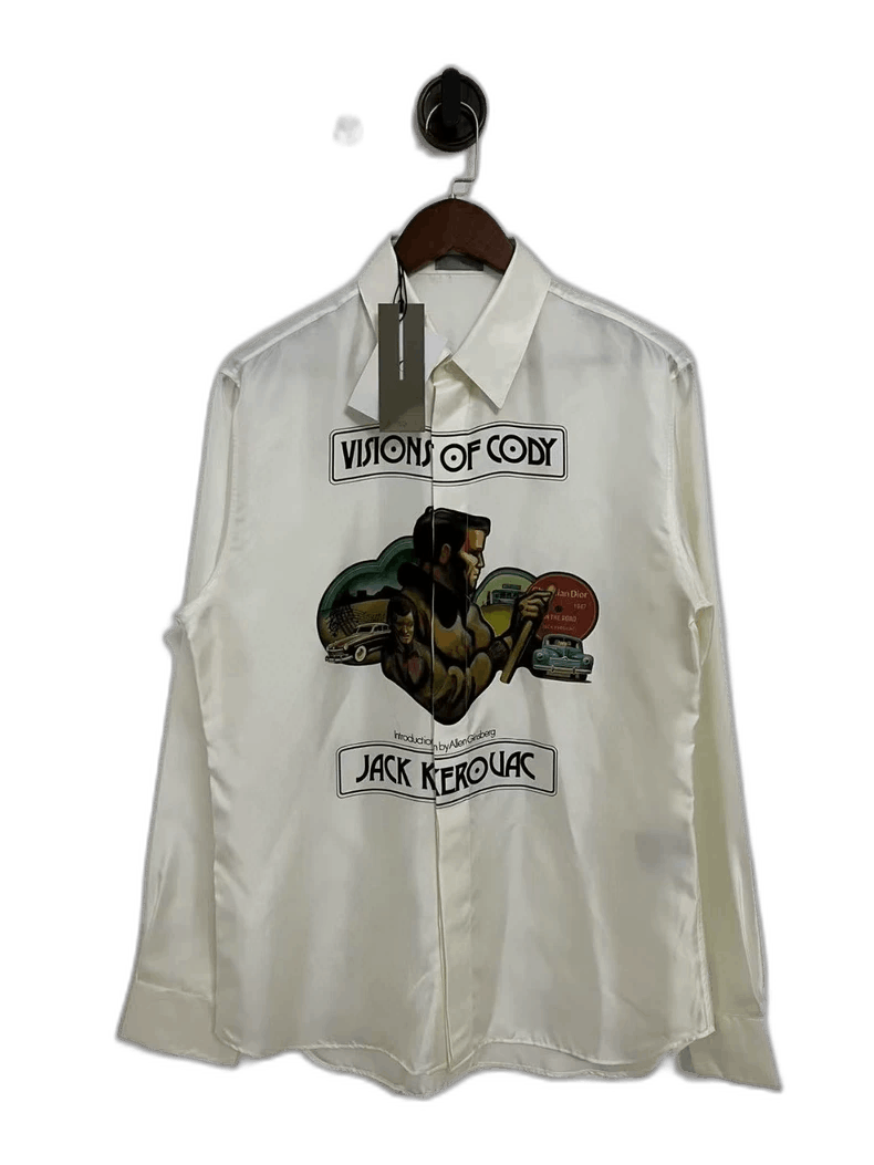Dior Dior Silk Artist Logo Shirt in OffWhite-2506 Size L / US 10 / IT 46 - 1 Thumbnail