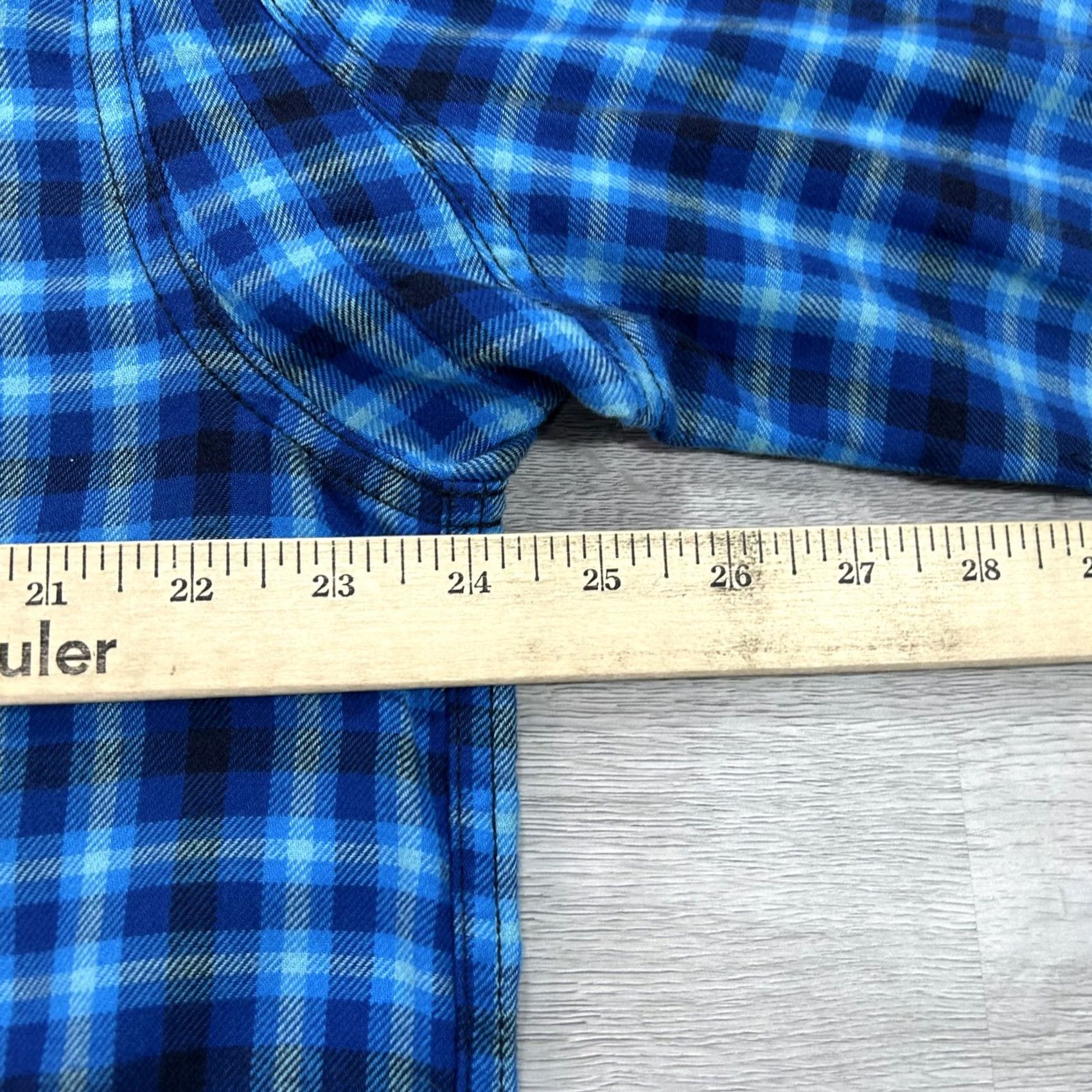 Duluth Trading Company Duluth Trading Co Shirt Mens LT Blue Plaid Flannel Button Up Casual Workwear Big & Tall Size US L / EU 52-54 / 3 - 7 Thumbnail
