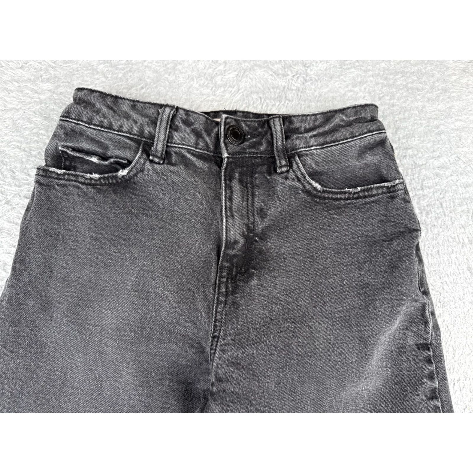 Vintage SO Jeans Women Jeans Black Denim Straight Leg 24x25 Distressed 3 Soft Cotton Casual 90s Cowboy Theme Mens?? Size 26" / US 2 / IT 38 - 4 Thumbnail