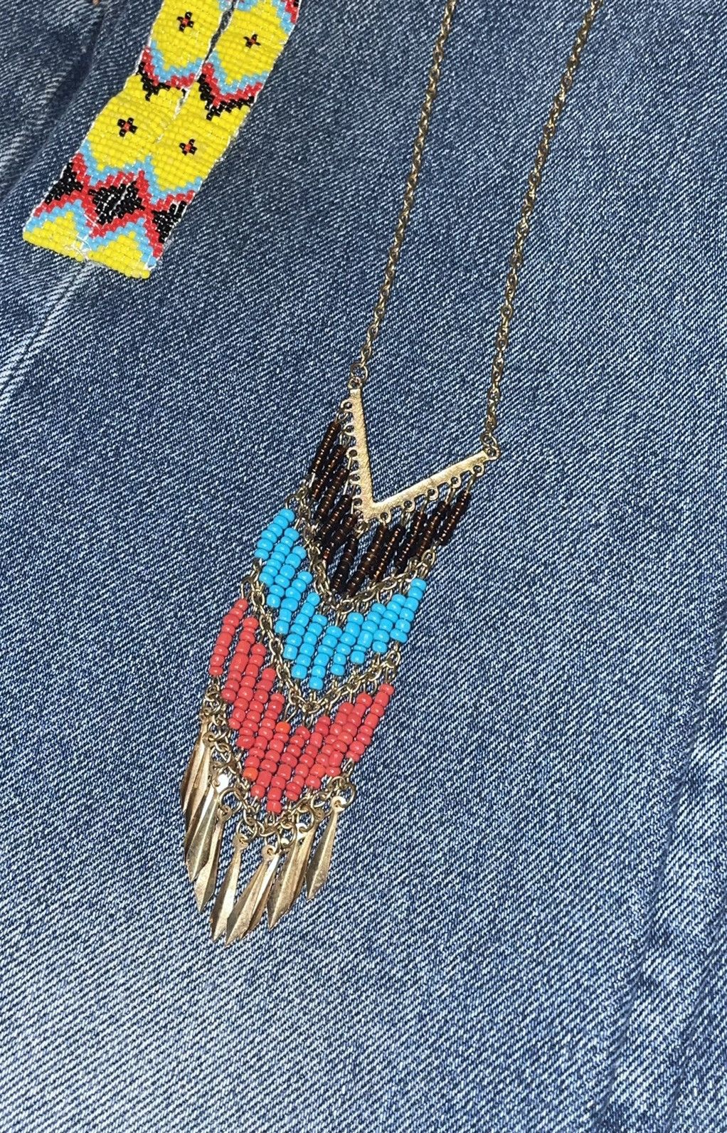 Vintage Vintage Southwest Chevron Beaded 70’s Necklace Size ONE SIZE - 5 Thumbnail