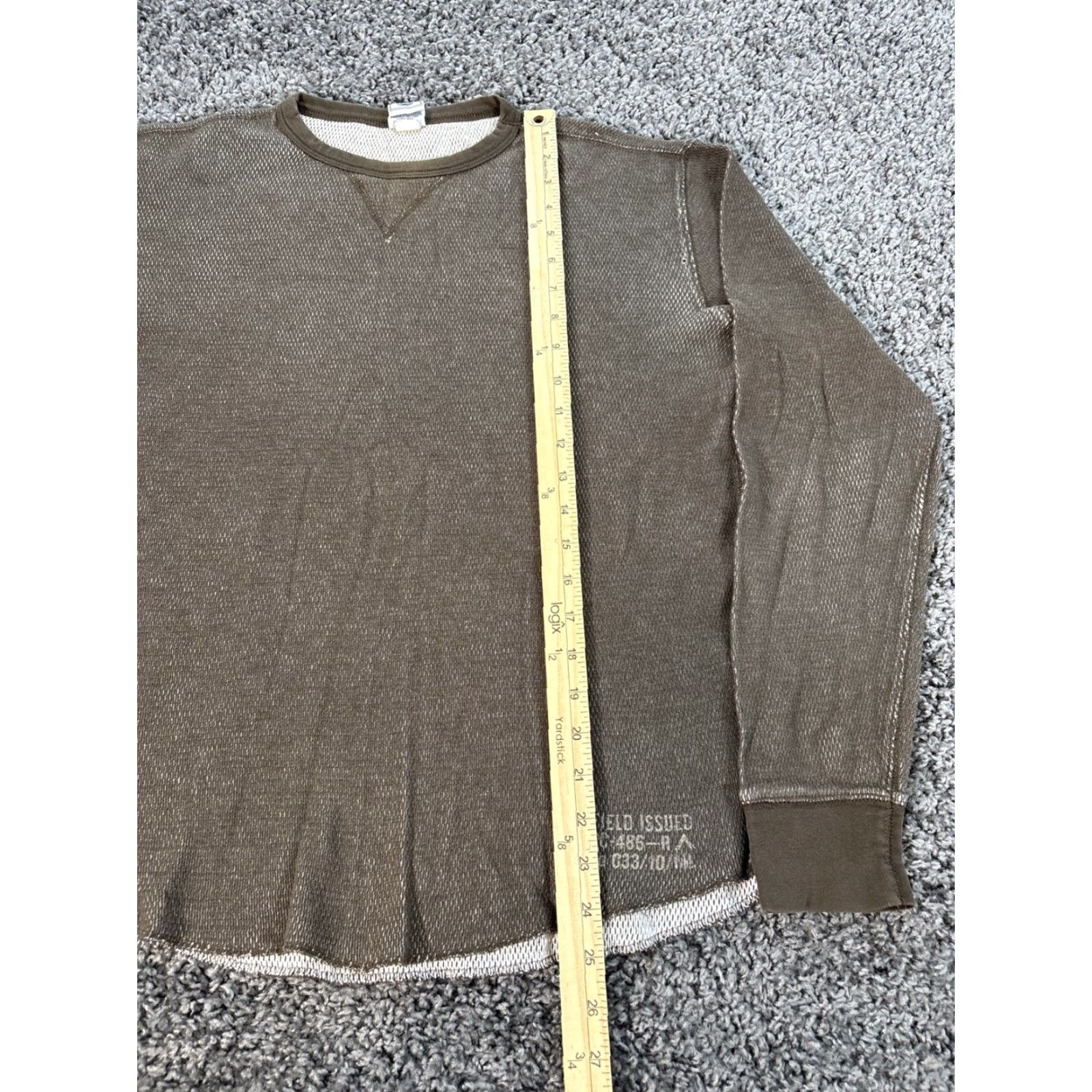 Old Navy VINTAGE Old Navy Thermal Long Sleeve Shirt M Brown Knit Men Shirt Field Issue Y2K Size US M / EU 48-50 / 2 - 2 Thumbnail