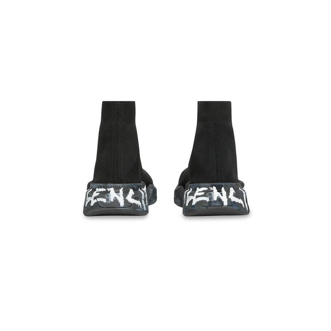 Balenciaga o1mt1gz0425 Speed 2.0 Graffiti Recycled Knit Sneakers Black Size US 13 / EU 46 - 5 Thumbnail