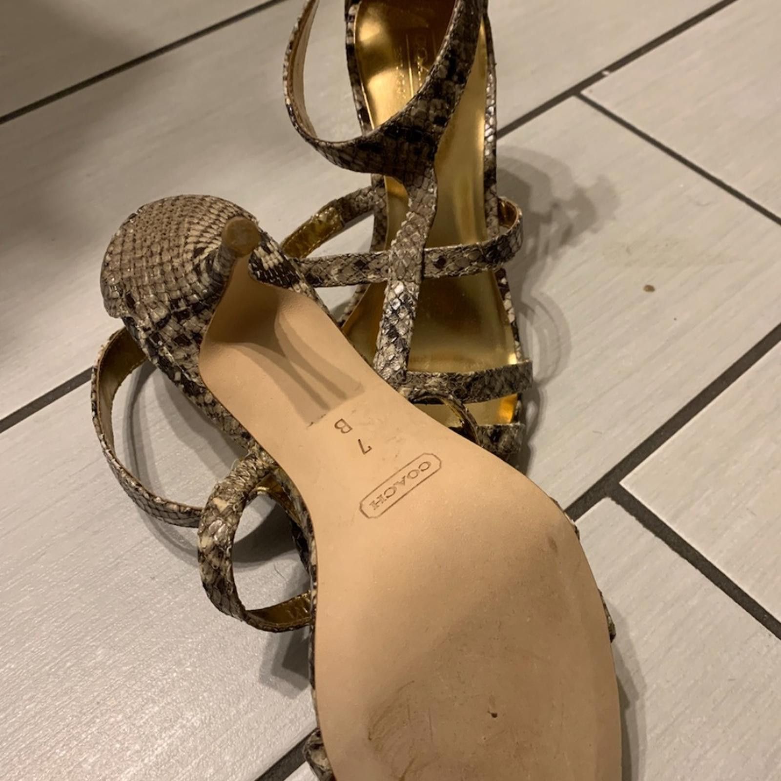 Coach COACH Snakeskin Strappy Sandals New Size US 7 / IT 37 - 3 Thumbnail