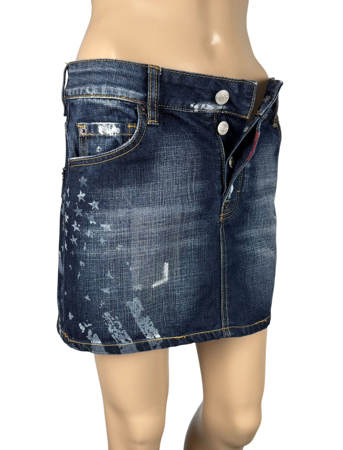 Dsquared2 Daquared Denim Mini Skirt Logo size XS Distressed Size 26" / US 2 / IT 38 - 12 Thumbnail