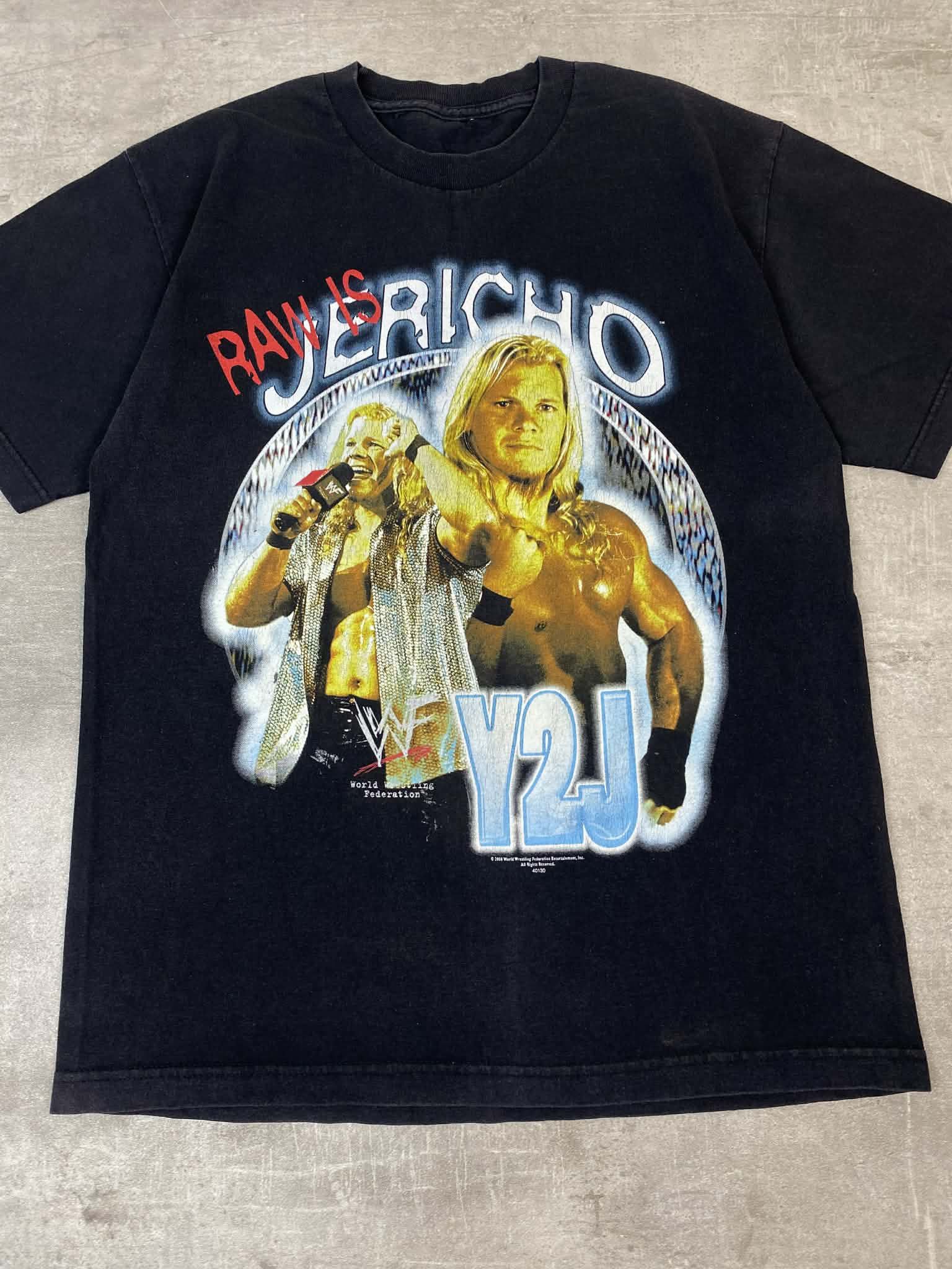 WWE Vintage 2000s WWE Jericho Black T-shirt Wrestling Washed Y2K Size US L / EU 52-54 / 3 - 3 Thumbnail