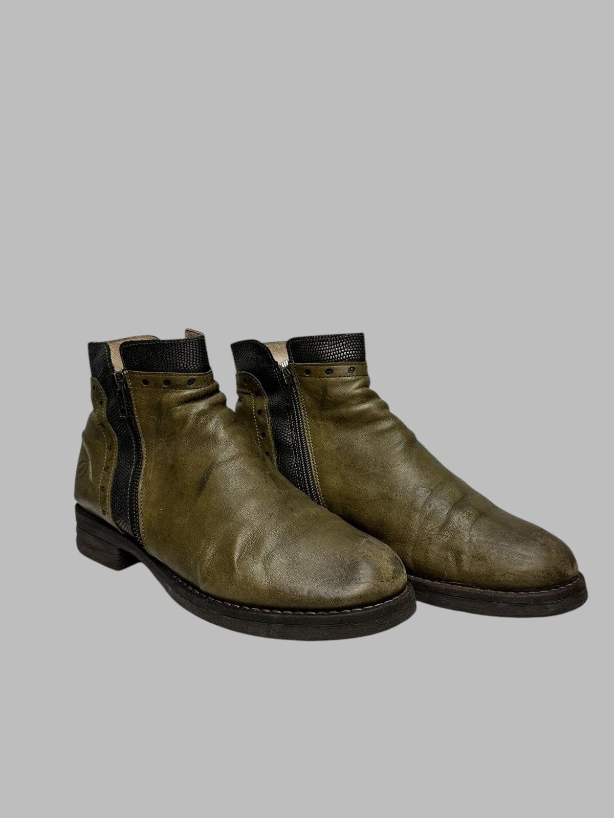 Issey Miyake Rick Owens Inspired Vintage Italian Leather Biker Boots AS98 Size US 9 / IT 39 - 4 Thumbnail