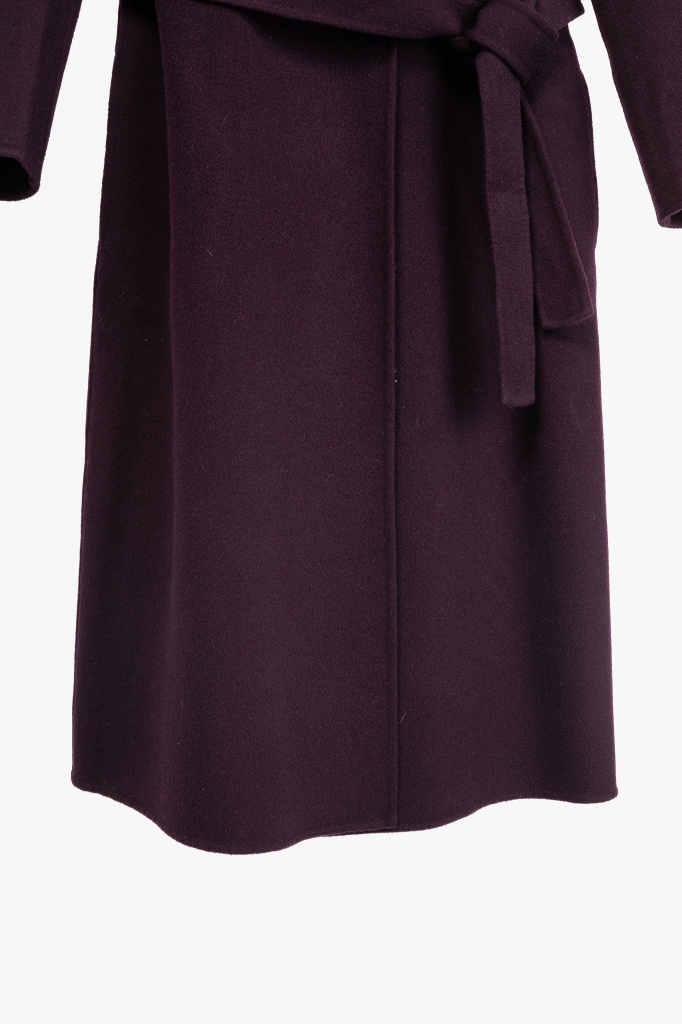 Ports 1961 PORTS Eggplant Double-Face-Wool Belted Coat Size XS / US 0-2 / IT 36-38 - 6 Thumbnail