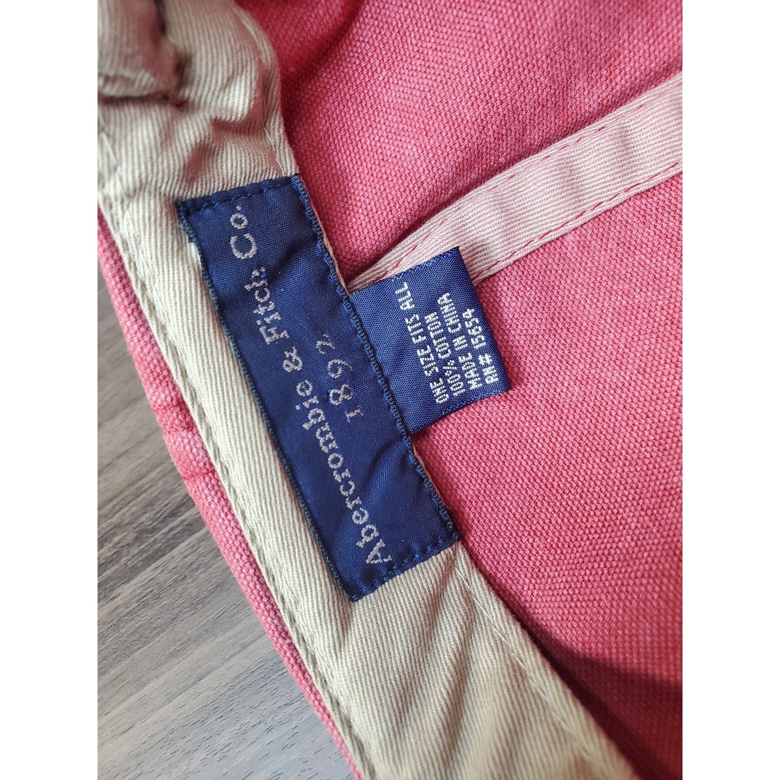 Abercrombie & Fitch × Vintage Abercrombie & Fitch Hat Cap Light Red Stretch Fit 90s 1892 Size ONE SIZE - 8 Thumbnail