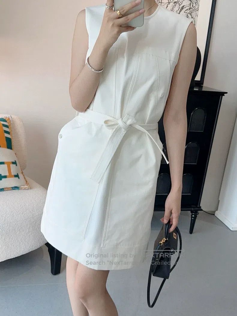 Hermes Hermes White vest sleeveless dress Size XS / US 0-2 / IT 36-38 - 6 Thumbnail
