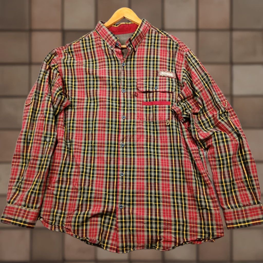 Vintage Columbia PHG Shirt Mens Large Red Plaid Long Sleeve Button-Up Performance Hunting Gear Size US L / EU 52-54 / 3 - 1 Thumbnail
