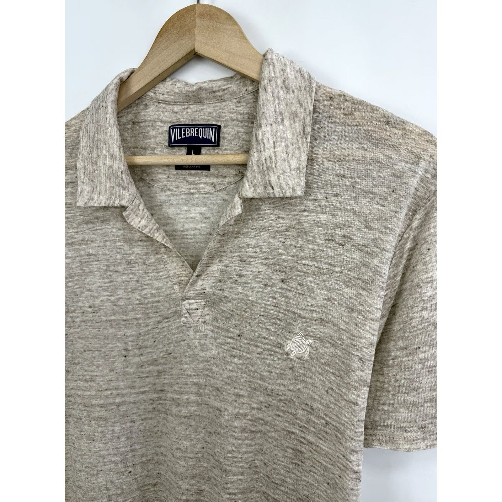 Vilebrequin Vilebrequin Polo T-Shirt Linen Luxury Regular Beige L Mens Shirt Rare 1990s (approx) Size US L / EU 52-54 / 3 - 4 Thumbnail