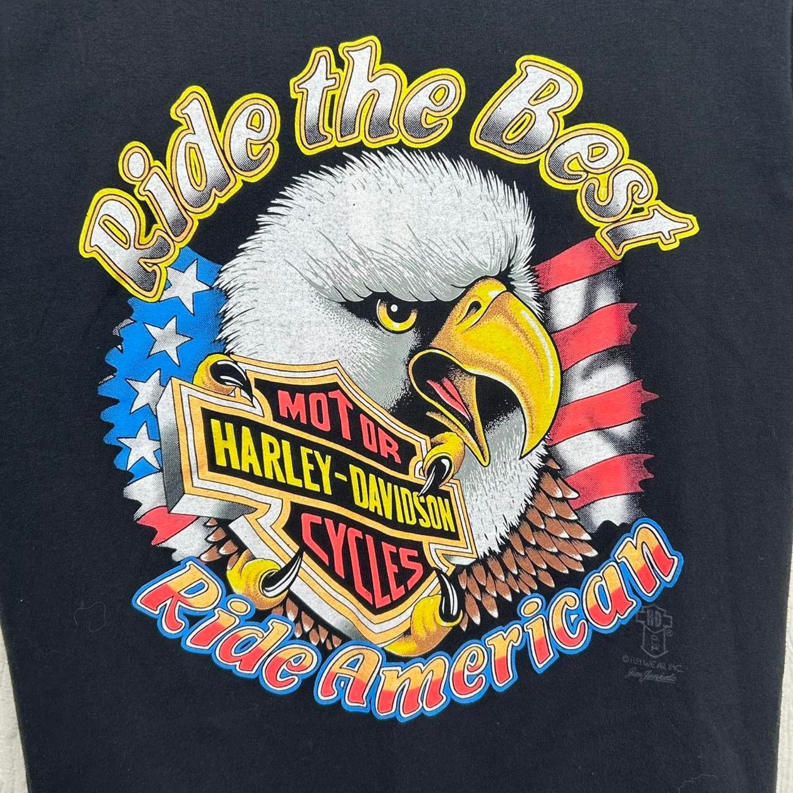 Harley Davidson Vintage 90’s Harley Davidson Biker Eagle Graphic Tee Medium Size US M / EU 48-50 / 2 - 2 Thumbnail