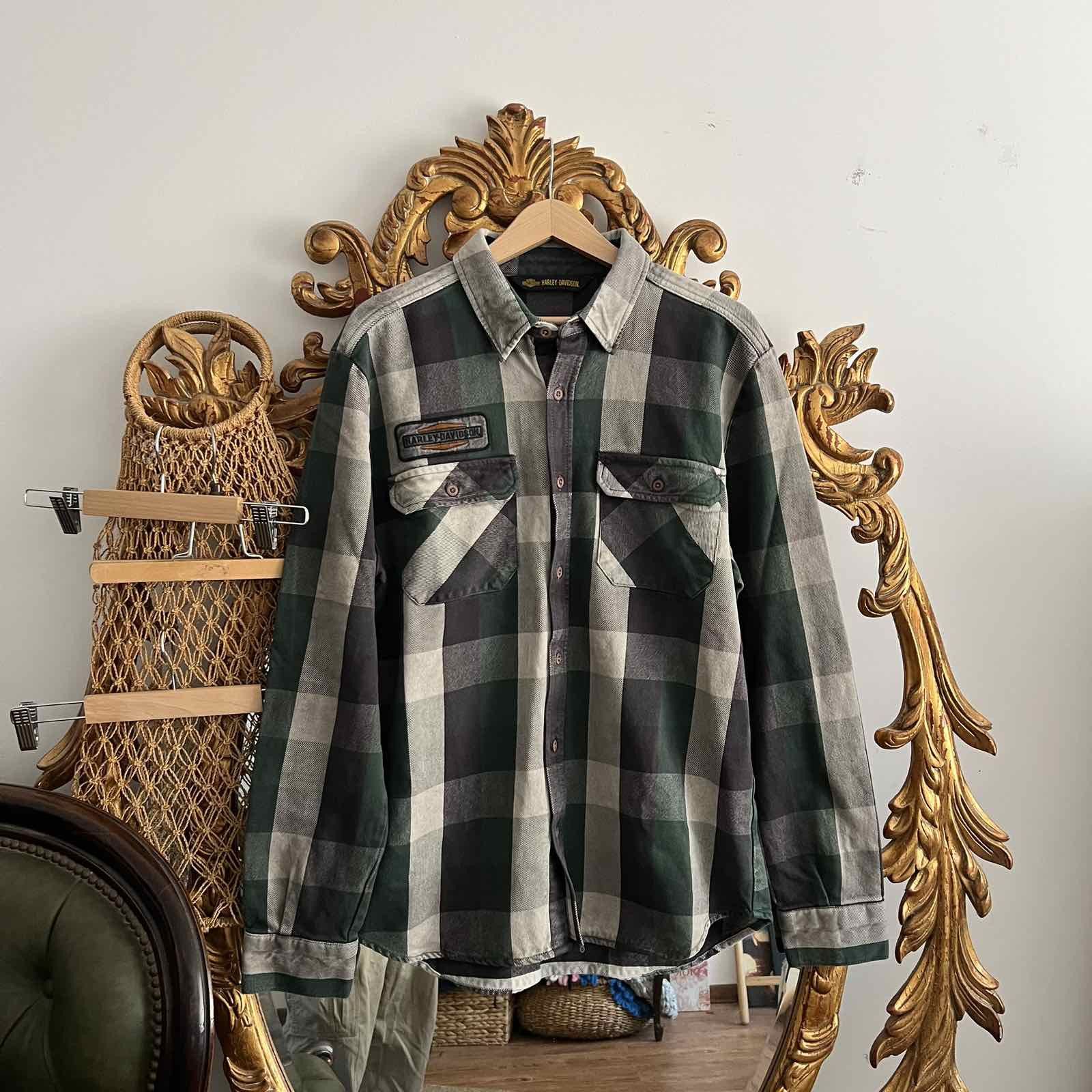 Harley Davidson × Vintage Vintage Harley Davidson Button Up Shirt Flannel Sz L-XL Size US XL / EU 56 / 4 - 1 Thumbnail