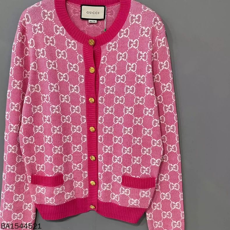 Gucci Gucci Pink full-print gold button cardigan sweater 2501-Nex Size US L / EU 52-54 / 3 - 2 Thumbnail