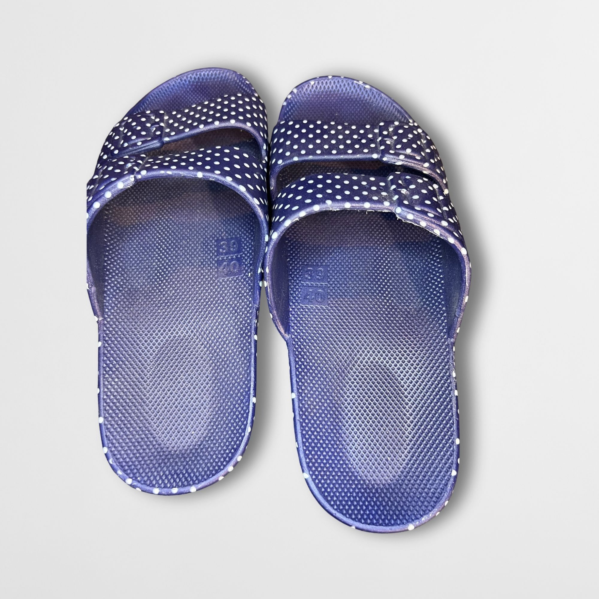 Other Freedom Moses Polka Dot Double Strap Sandals Blue Size 8.5-9 Size US 8.5 / IT 38.5 - 3 Thumbnail