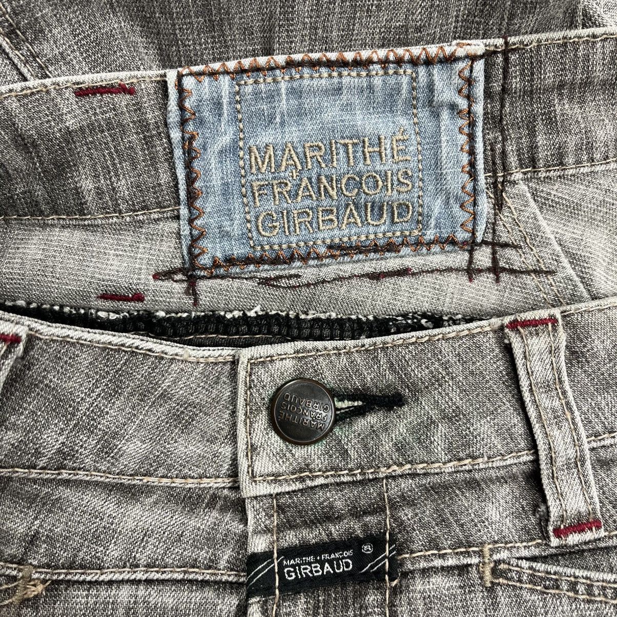 Marithe + Francois Girbaud 2000s MFG - Cyber Apocalypse Flared Denim Pants - Size US 29 - 7 Thumbnail