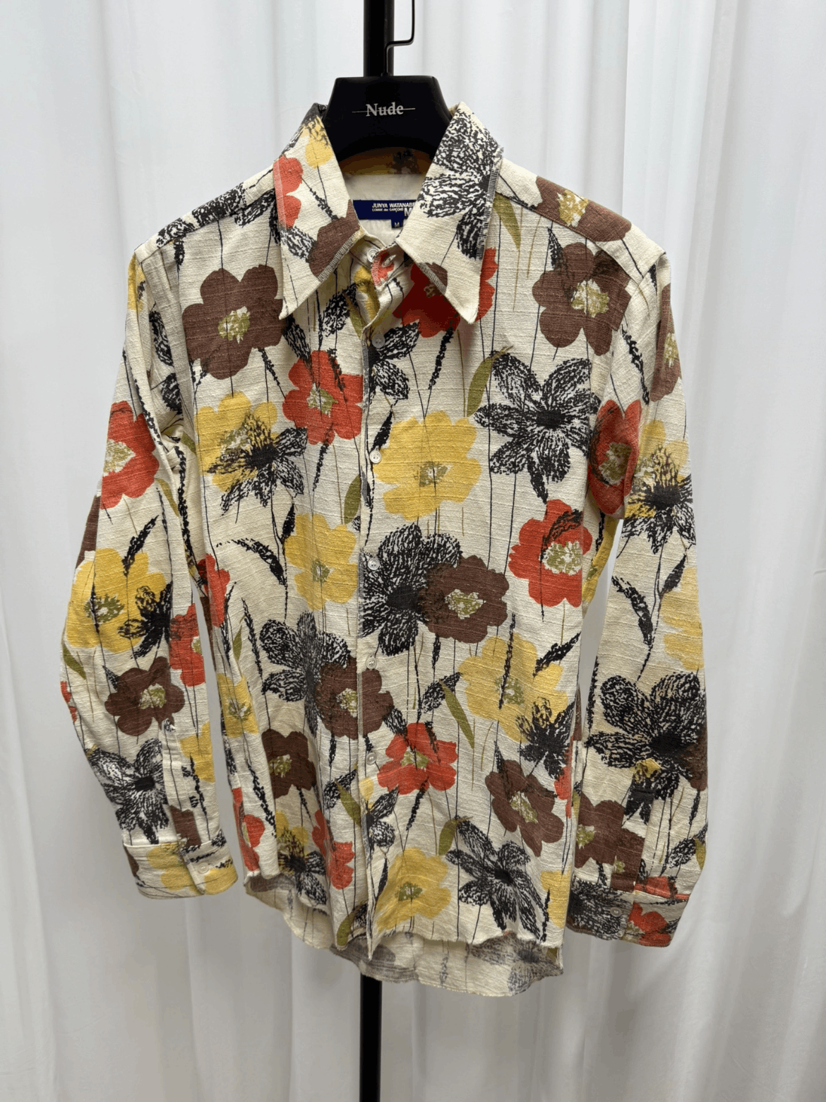 COMME des GARCONS Shirt Floral shirt Men Black Size:XS Rank