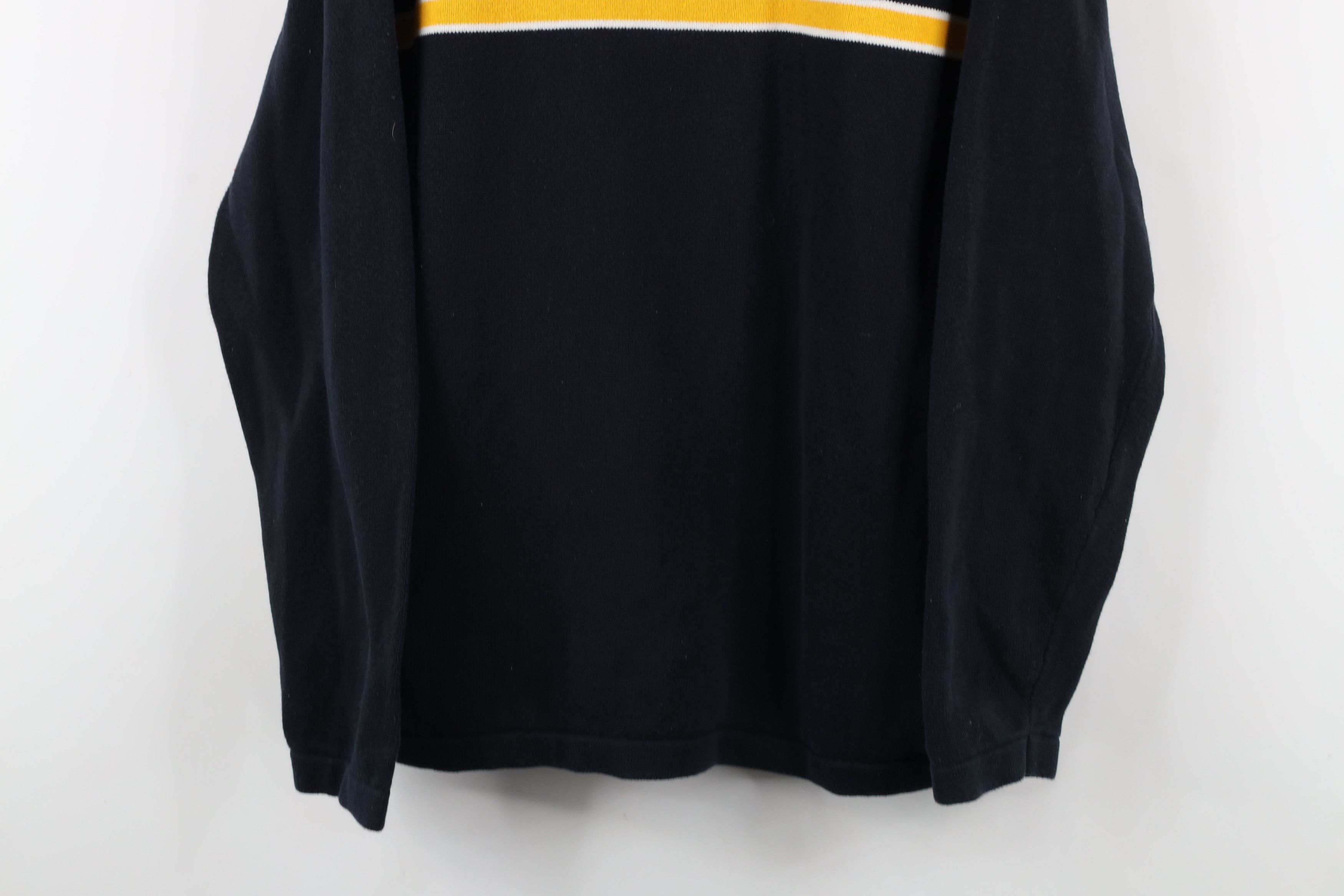 Nautica × Vintage Vintage 90s Nautica Spell Out Striped Knit Crewneck Sweater Size US L / EU 52-54 / 3 - 3 Thumbnail