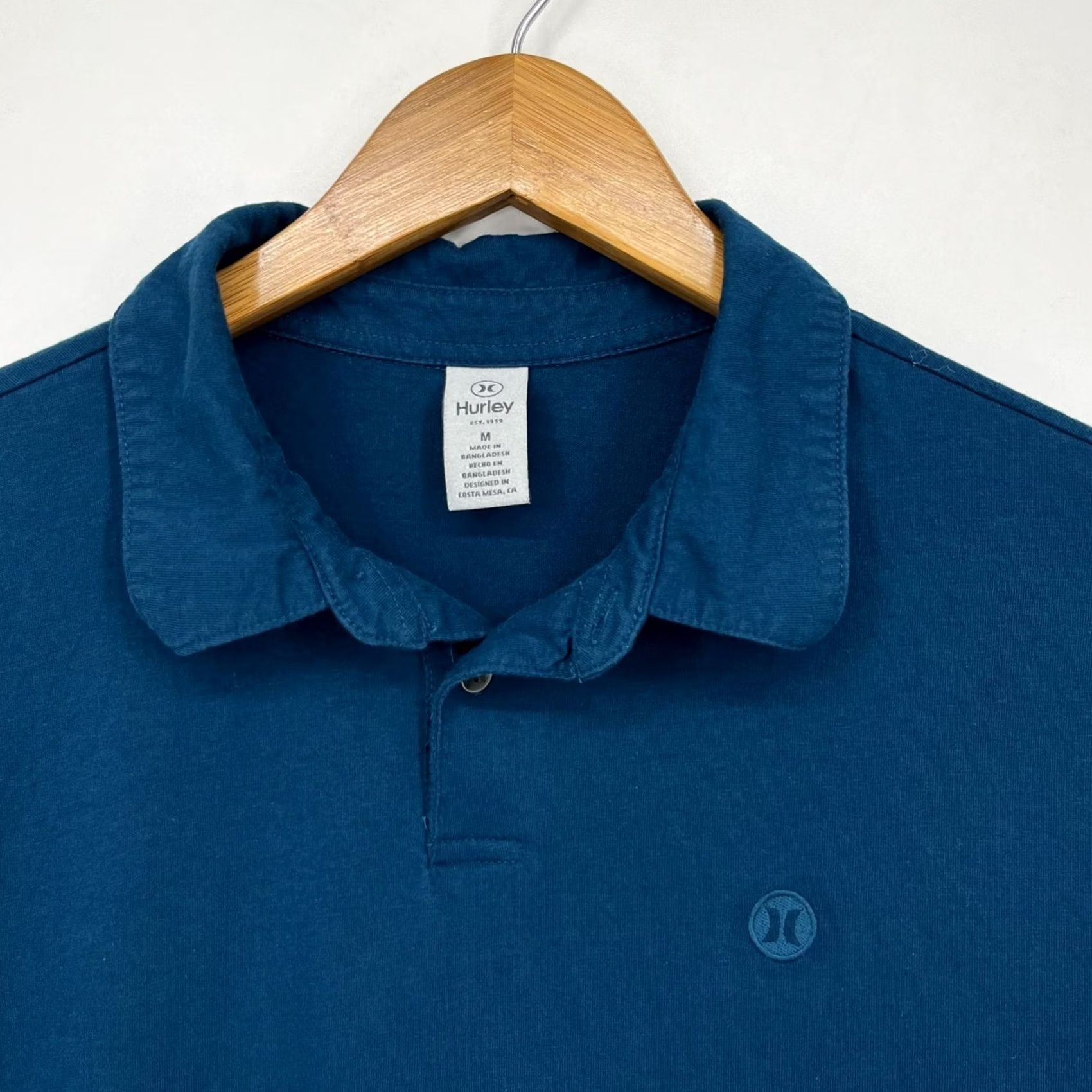 Hurley Hurley Polo Shirt Mens Blue Logo Solid Cotton Polo Short Sleeve Regular Adult M Size US M / EU 48-50 / 2 - 4 Thumbnail