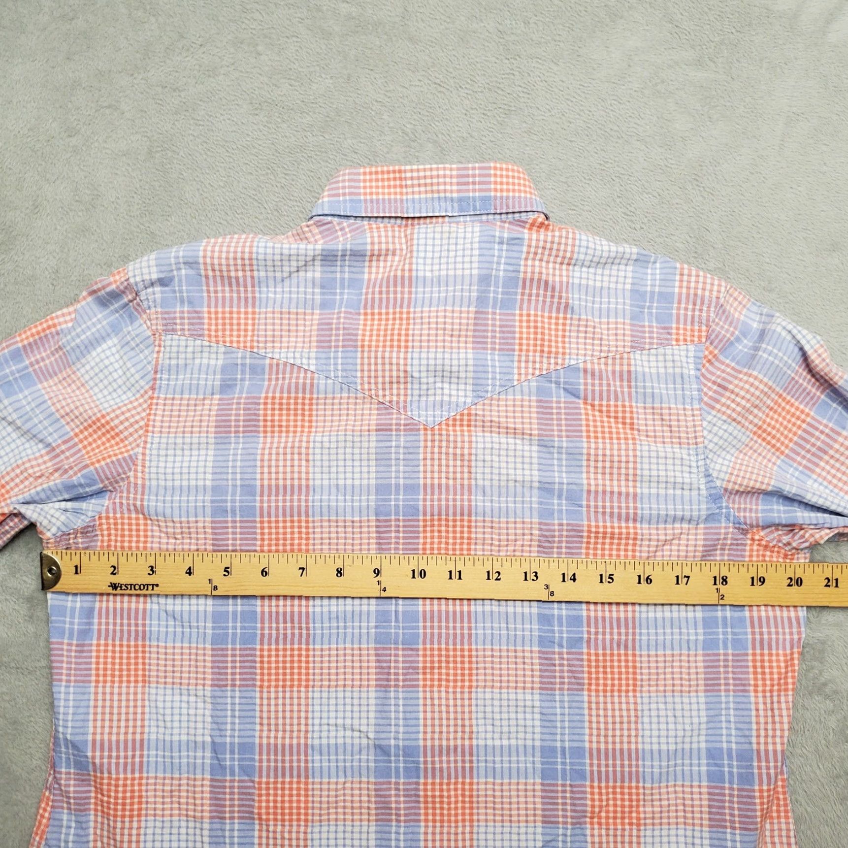 Vintage VINTAGE Rockies Shirt Women M Peach Blue Plaid Pearlsnap Western Cowboy Casual Size M / US 6-8 / IT 42-44 - 5 Thumbnail