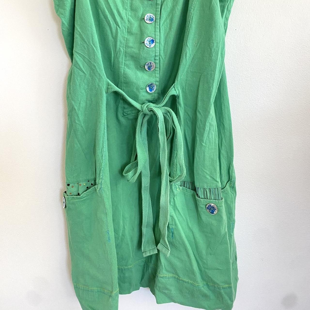 Vintage ALLIHOP GREEN BOHO SUMMER DRESS BUTTON SIZE MEDIUM RETRO Size M / US 6-8 / IT 42-44 - 4 Thumbnail