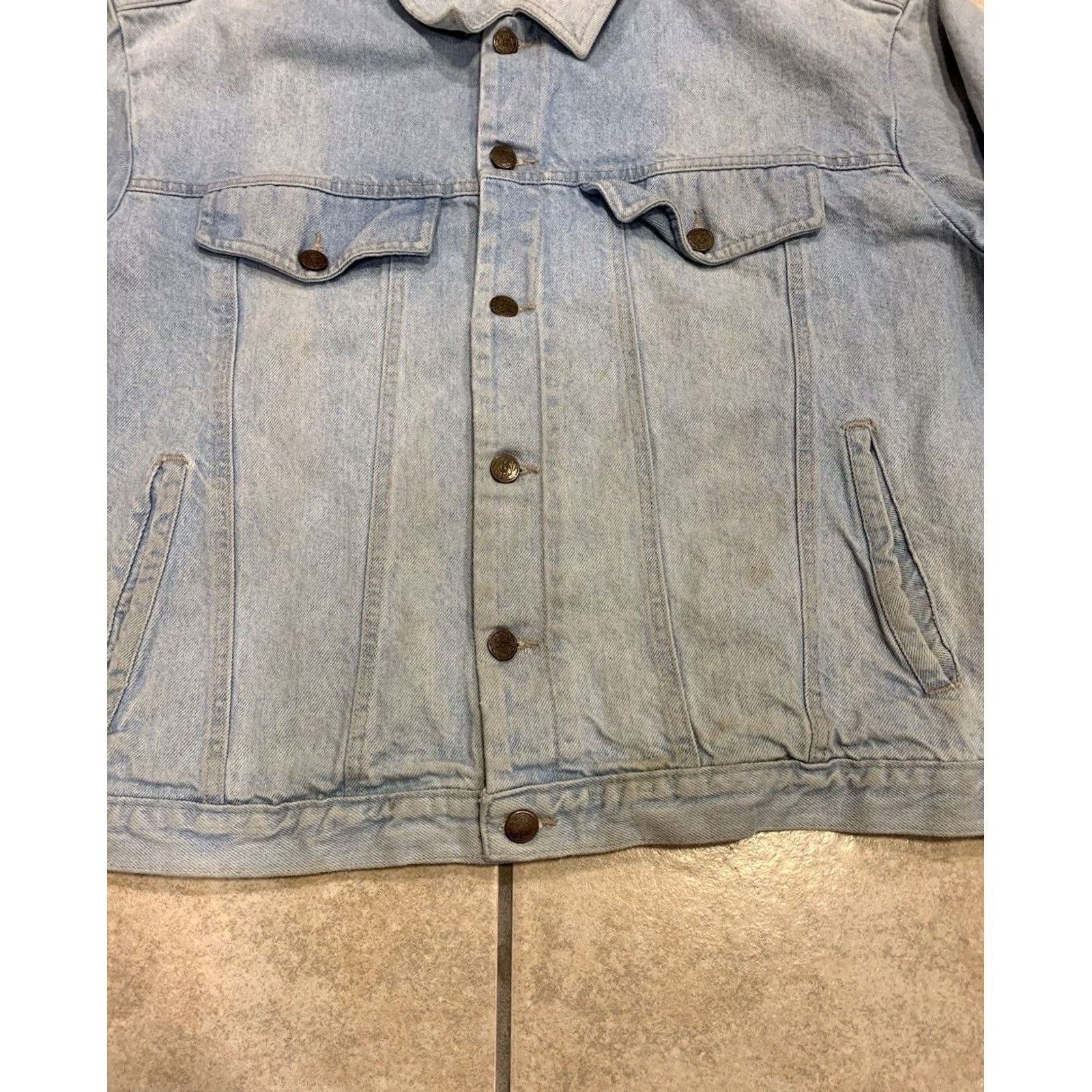 Denime VINTAGE Women's Plus 1X Vivaldi Denim Blue Jean Trucker Jacket Shirt Womens Plus 1X Blue Denim Jacket Size 40" / US 18 - 7 Thumbnail
