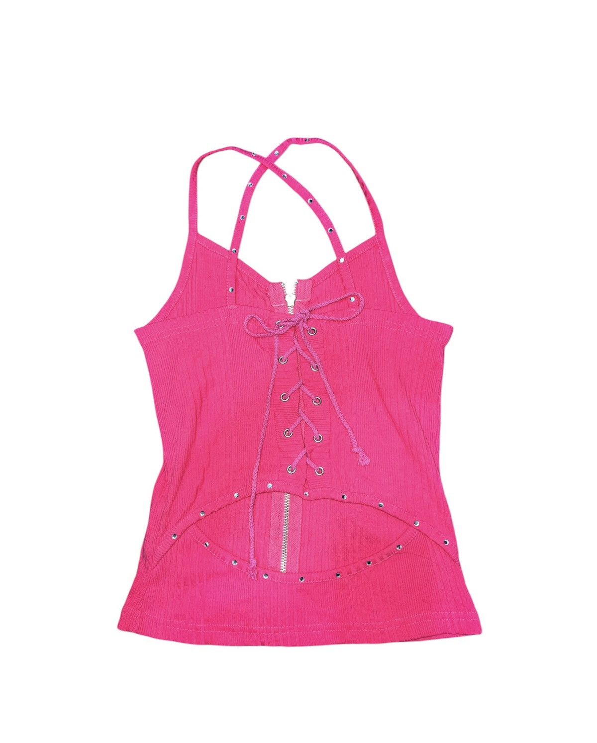 Japanese Brand Y2K / gyaru hot pink cami top 🎀💖 Size S / US 4 / IT 40 - 1 Thumbnail