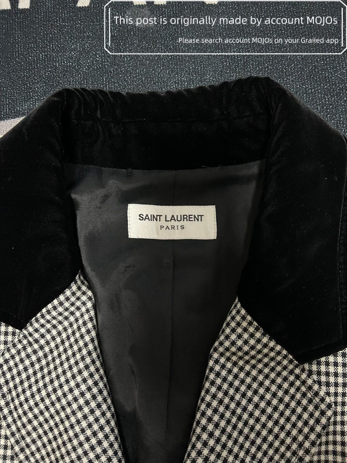Saint Laurent Paris Sz 50 Saint Laurent Paris Black & White Plaid Jacket mojos11 Size US M / EU 48-50 / 2 - 2 Thumbnail