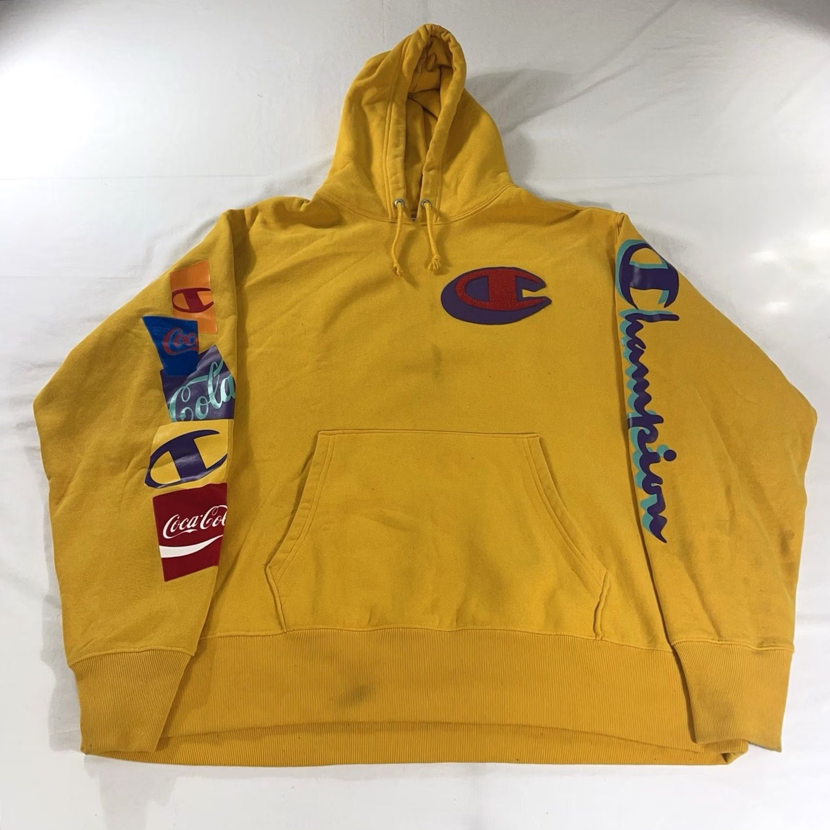 Champion Champion Hoodie 2XL Sweatshirt Reverse Weave Yellow The Real Thing Mens Size US XXL / EU 58 / 5 - 2 Thumbnail
