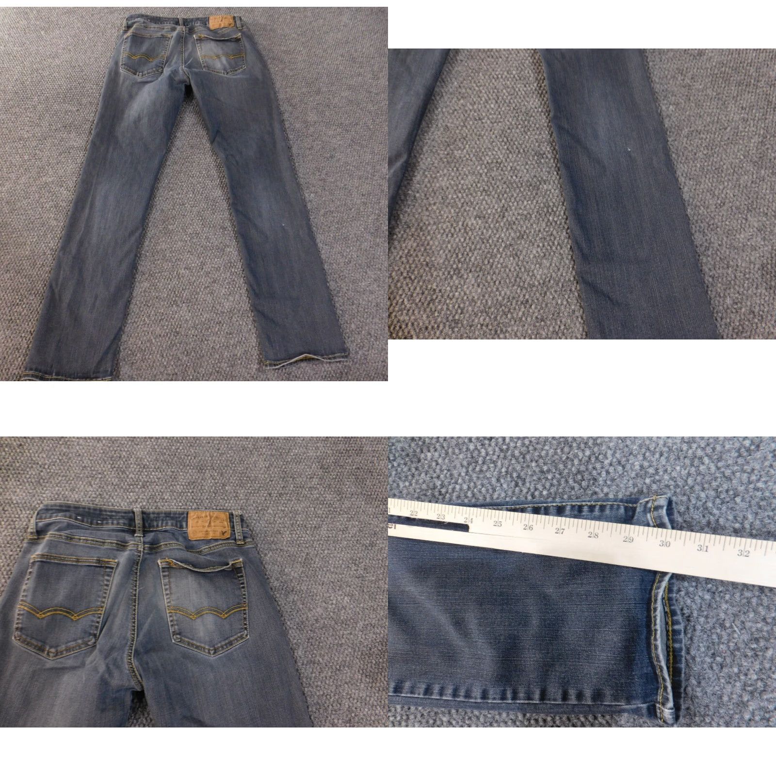 American Eagle Outfitters American Eagle Outfitters Jeans Mens 30x32 Blue Slim Straight Distressed Flex Stretch Denim Size US 30 / EU 46 - 8 Thumbnail