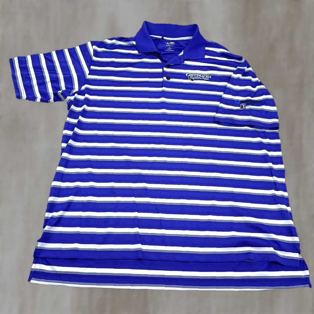 Adidas Adidas Golf Polo Shirt Men XL Purple Striped Performance Chitimacha Clima Lite Size US XL / EU 56 / 4 - 1 Thumbnail