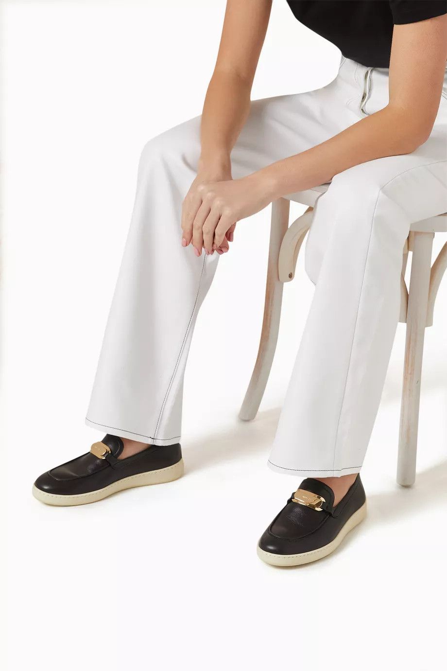 Salvatore Ferragamo o1y0426 Loafers in Black Size US 10.5 / IT 40.5 - 3 Thumbnail