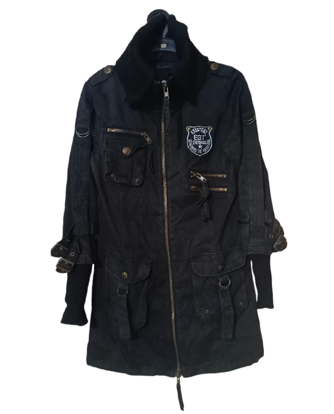 14th Addiction Rioted MAD GIRL Seditionaries Strap Punk Long Coat Size L / US 10 / IT 46 - 2 Thumbnail