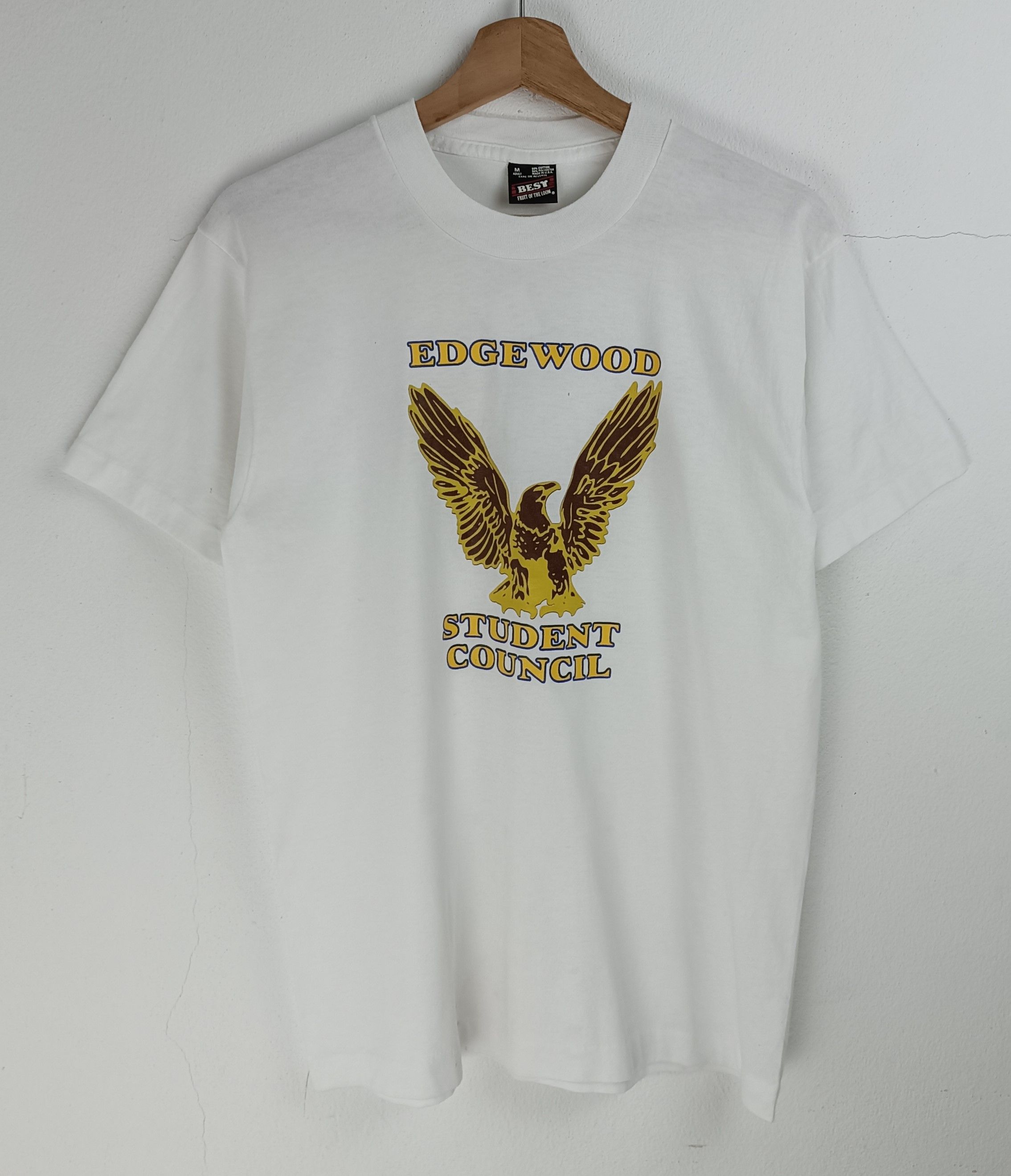 Fruit Of The Loom VINTAGE EARLY 90'S EDGEWOOD STUDENT COUNCIL TEE Size US M / EU 48-50 / 2 - 3 Thumbnail