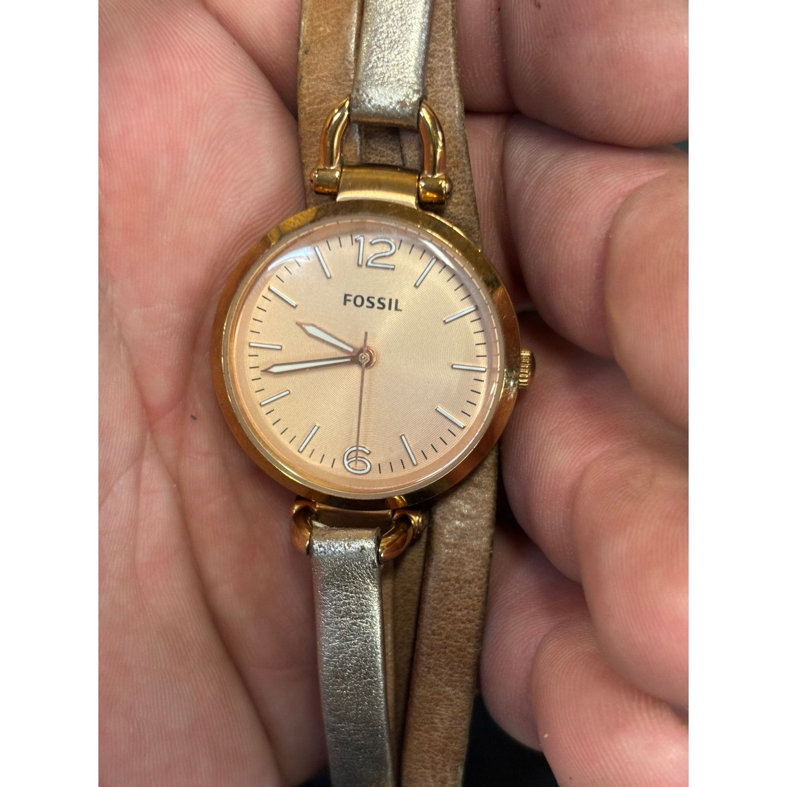 Fossil Fossil Georgia ES3411 Leather Band Womens Watch. New Battery Size ONE SIZE - 2 Thumbnail