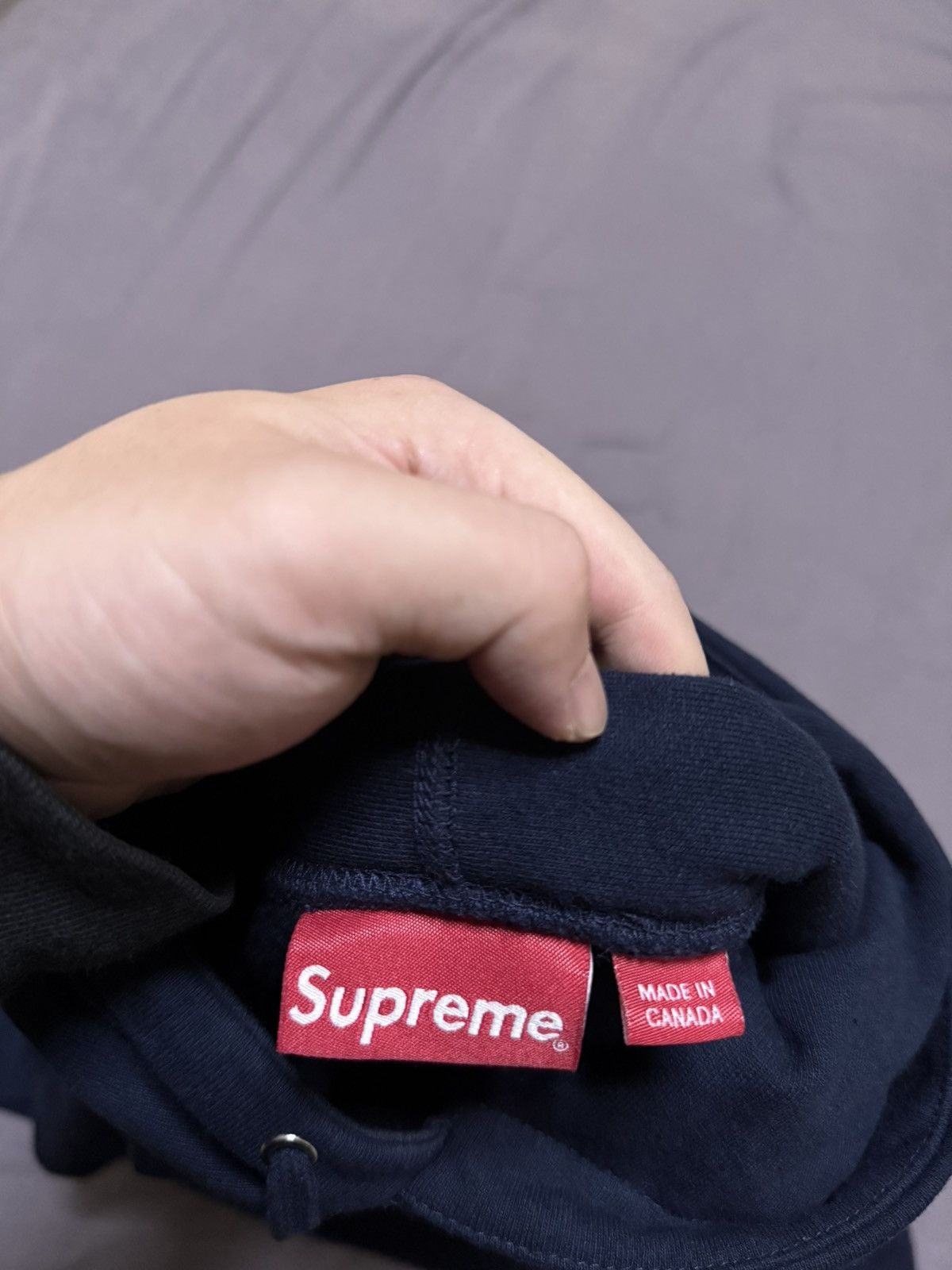Supreme Supreme trademark hooded sweatershirt navy hoodie Size US L / EU 52-54 / 3 - 4 Thumbnail