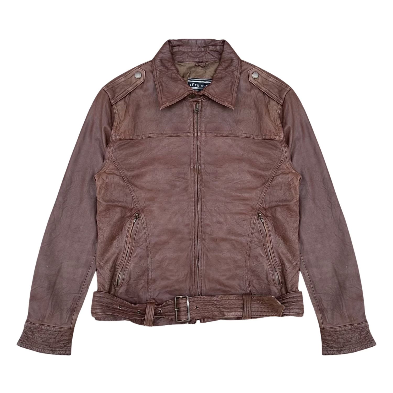 ジャケット・アウター TETE HOMME single leather jacket Tete homme Leather jacket
