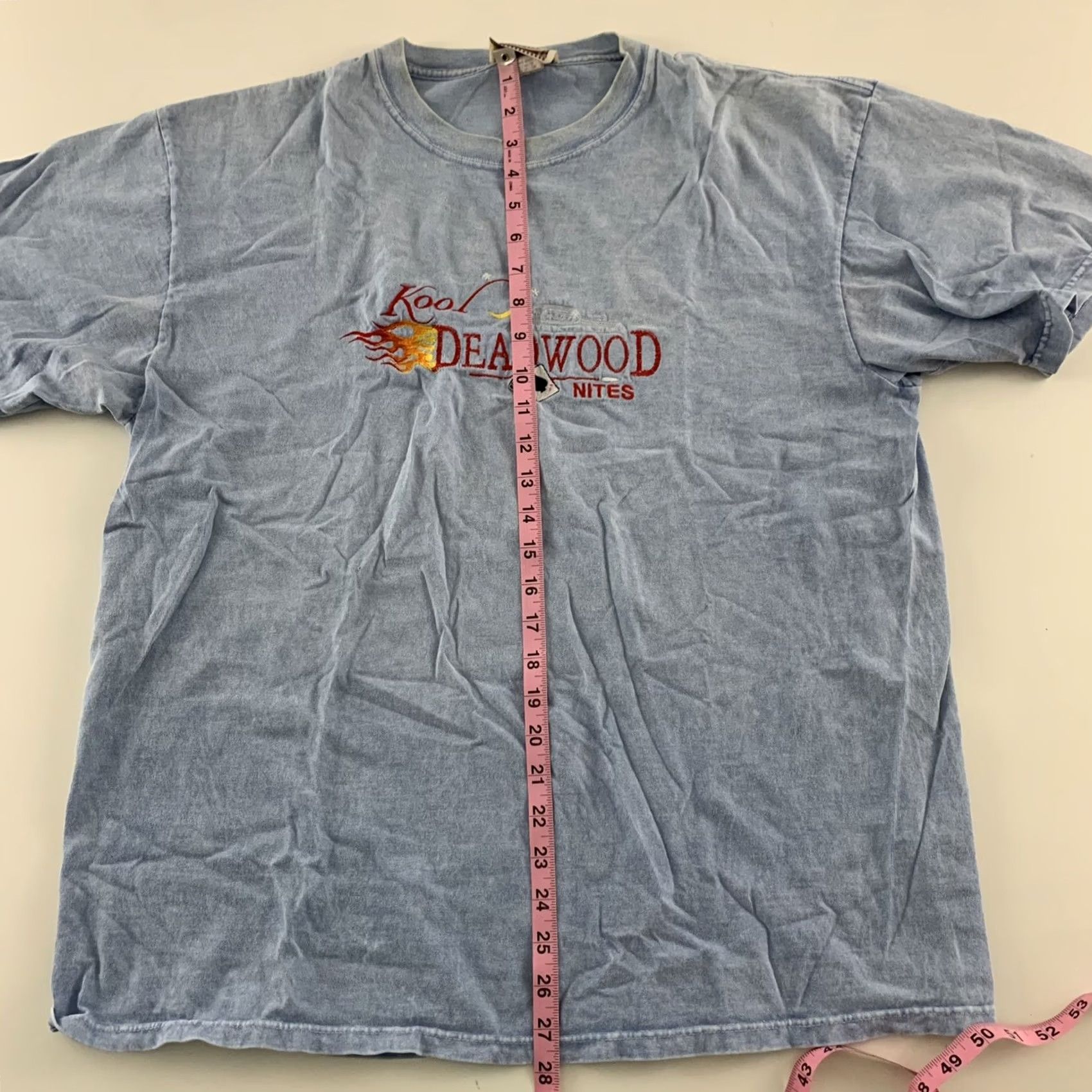 Deadwood VINTAGE Times Square Sportswear Deadwood Men's S/S T Shirt Embroidered Large Blue Size US L / EU 52-54 / 3 - 7 Thumbnail