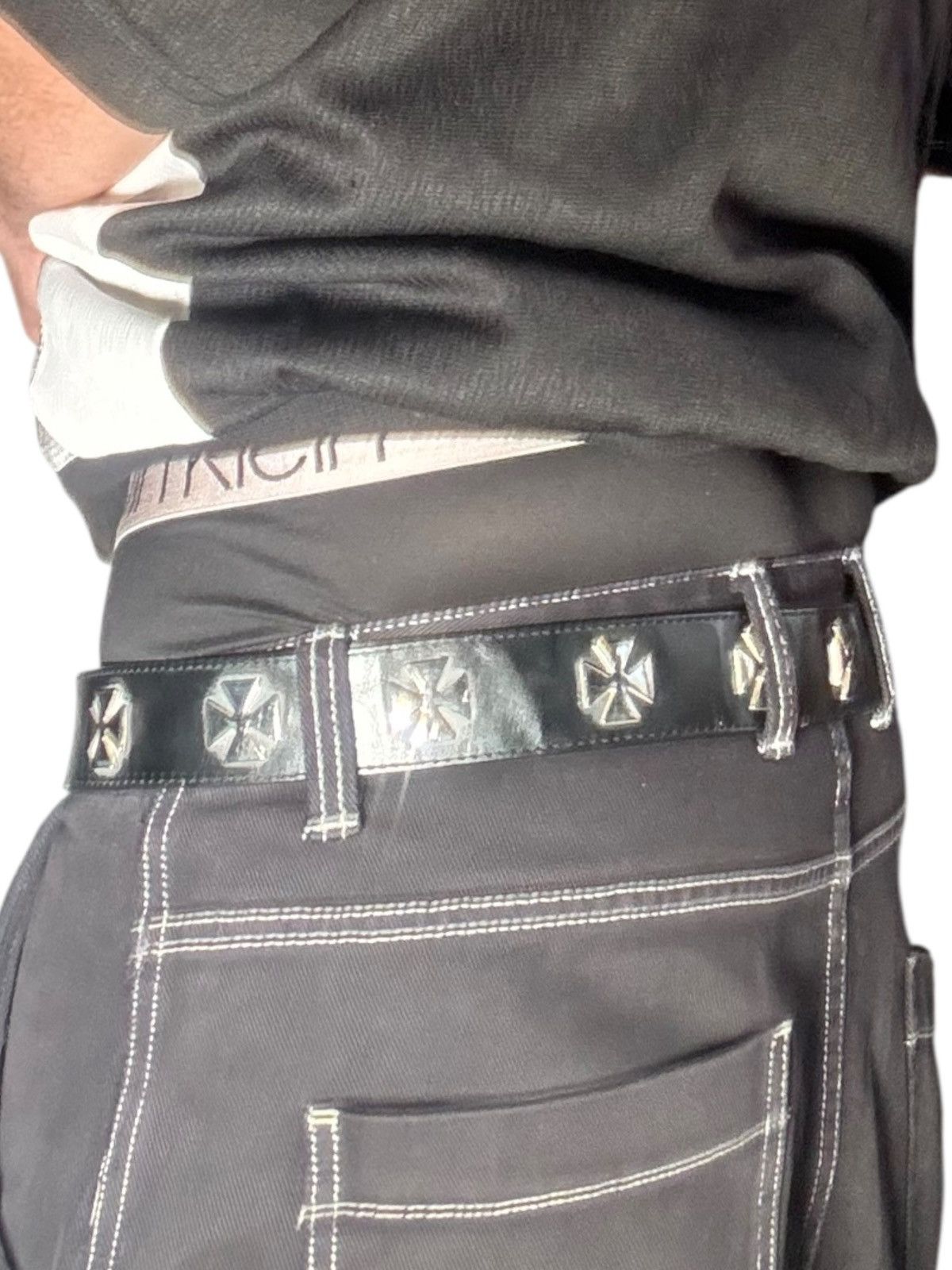 Vintage Vintage West Coast Chopper Style Leather Belt Size 32 - 5 Thumbnail
