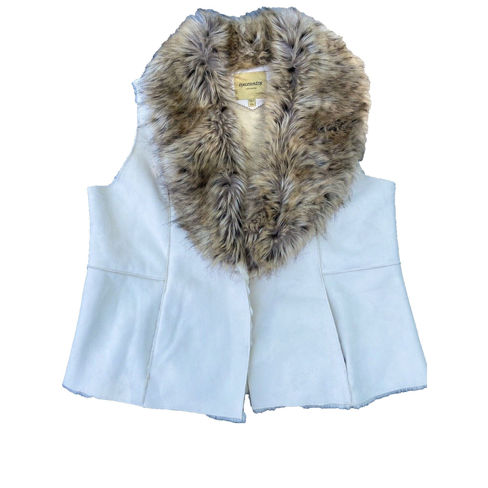 Unconditional UPCOUNTRY by DU MONDE Women's Vest size XL beige fur A000216 Size XL / US 12-14 / IT 48-50 - 2 Thumbnail