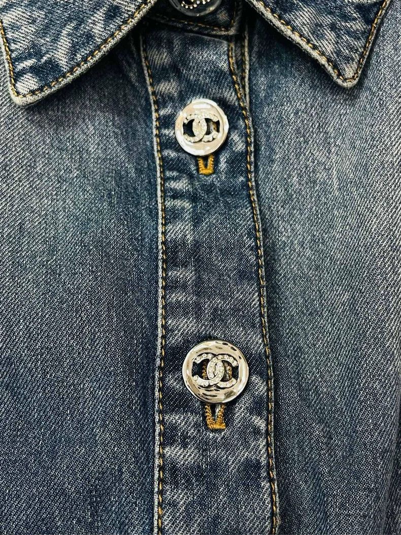 Chanel Chanel 24P denim washed denim jacket 2504-Nextarrow Size XS / US 0-2 / IT 36-38 - 3 Thumbnail