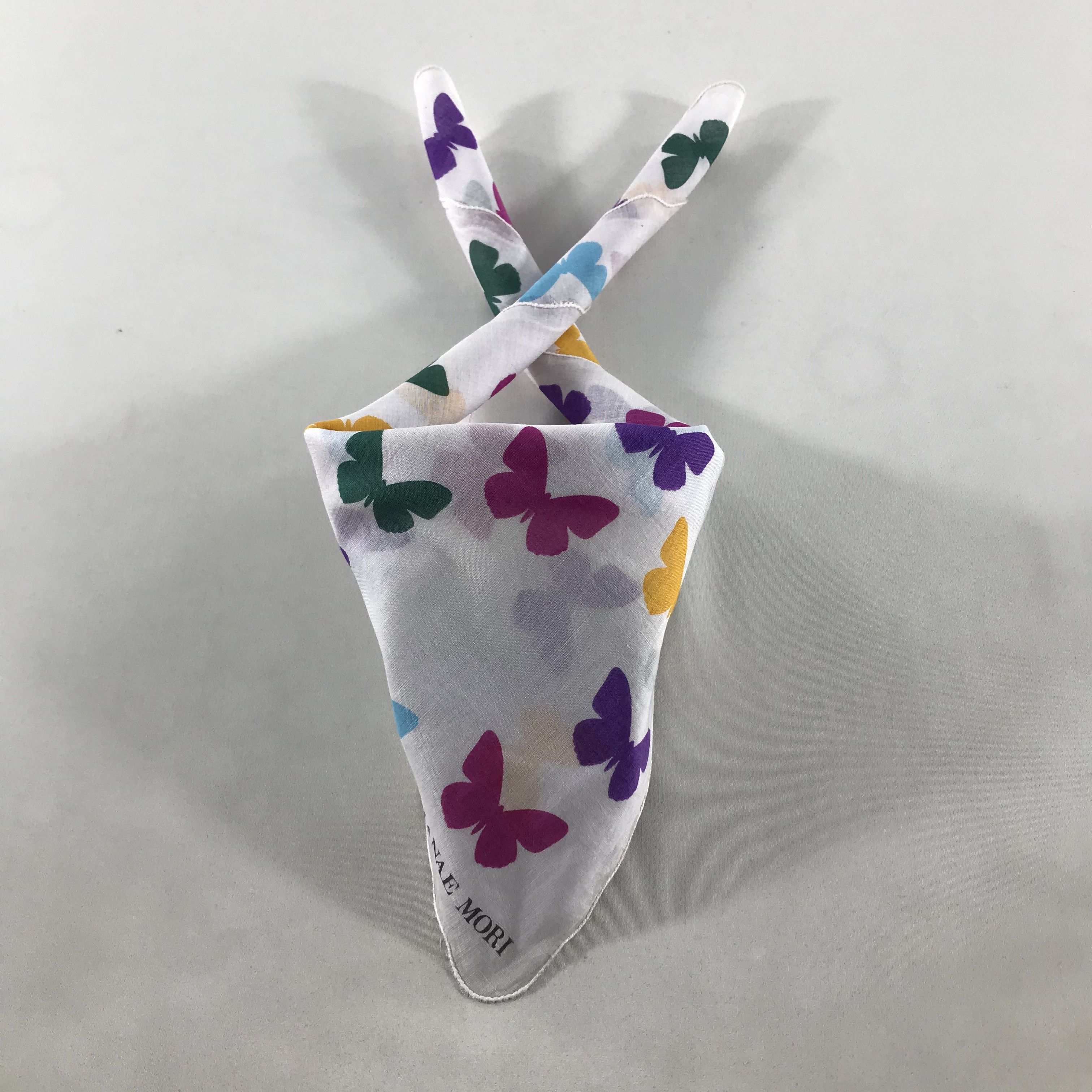 Hanae Mori × Vintage Hanae Mori Butterflies Handkerchief Neckerchief Bandana H25 Size ONE SIZE - 2 Thumbnail